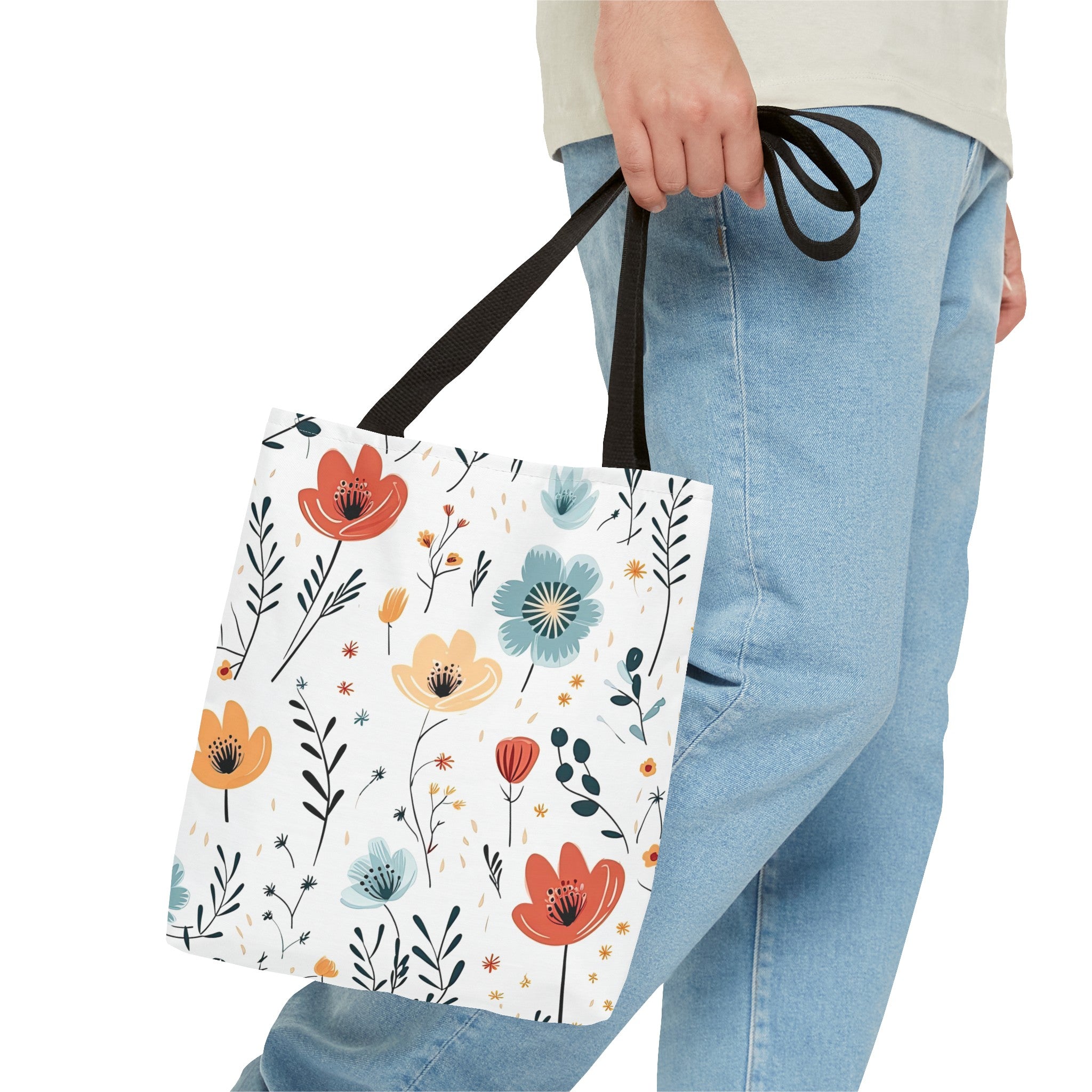 Reusable Tote Bag - Colorful Flowers (Light)