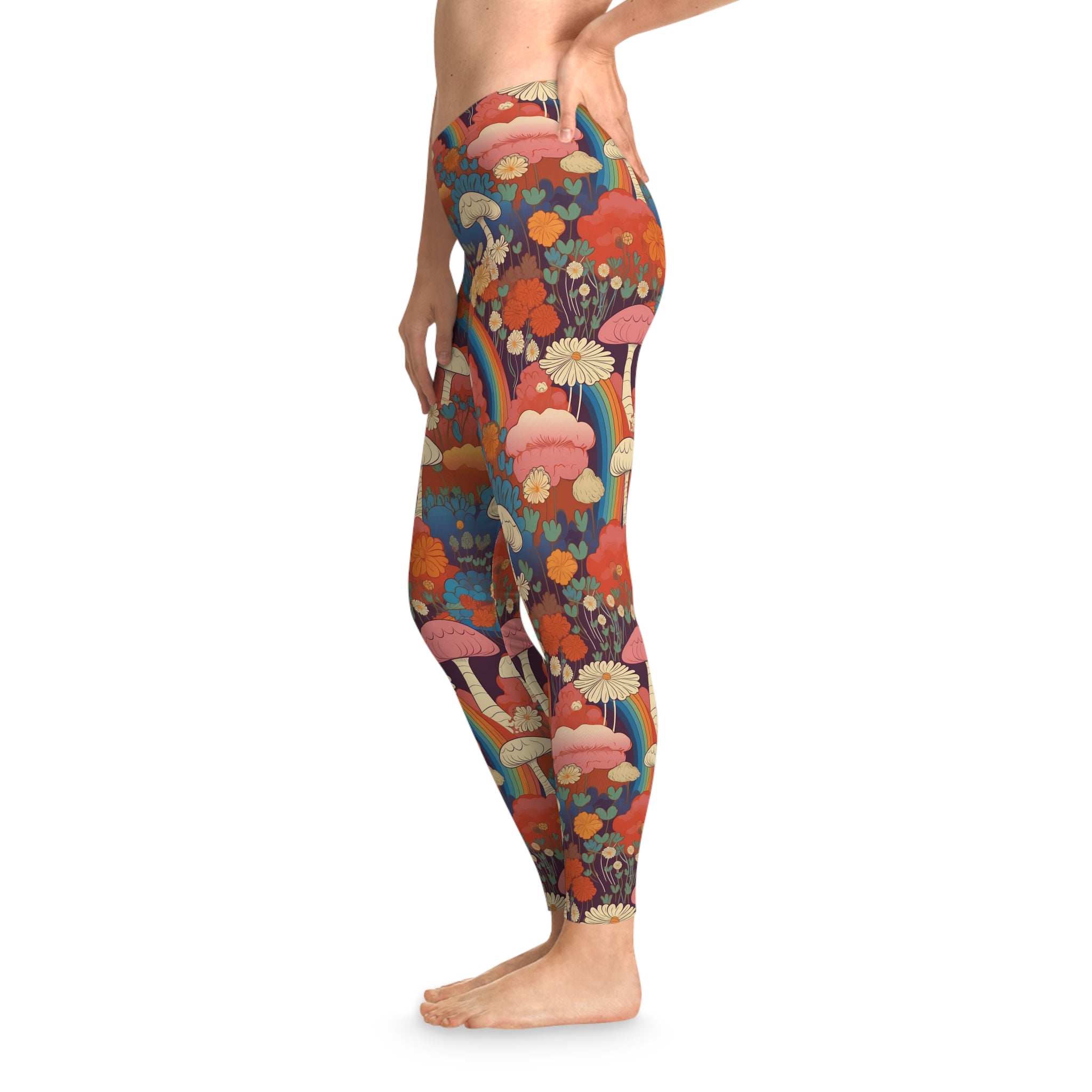Women's Stretchy Leggings - Magical Mushrooms