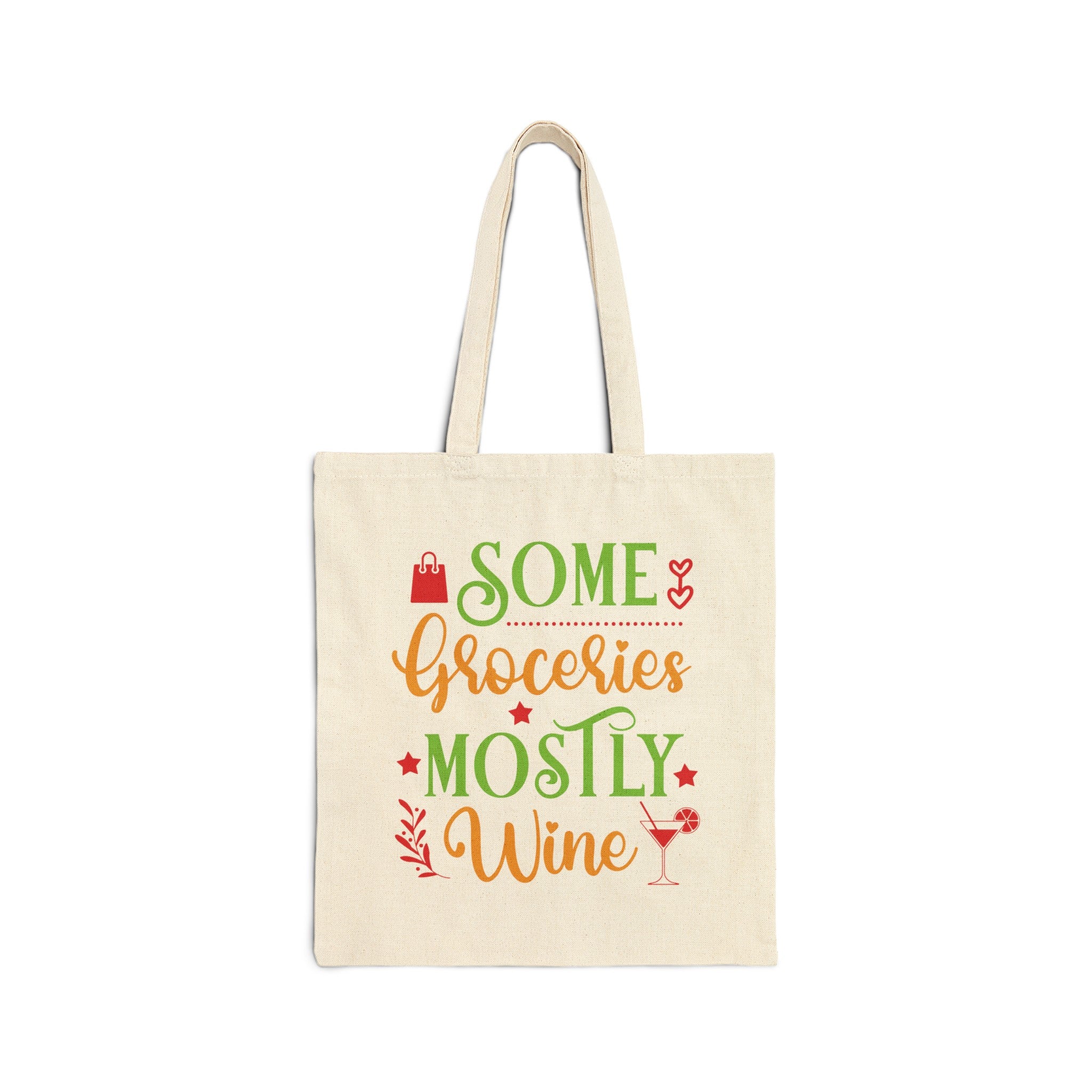 Reusable Tote Bag - Some Groceries, Mostly Wine