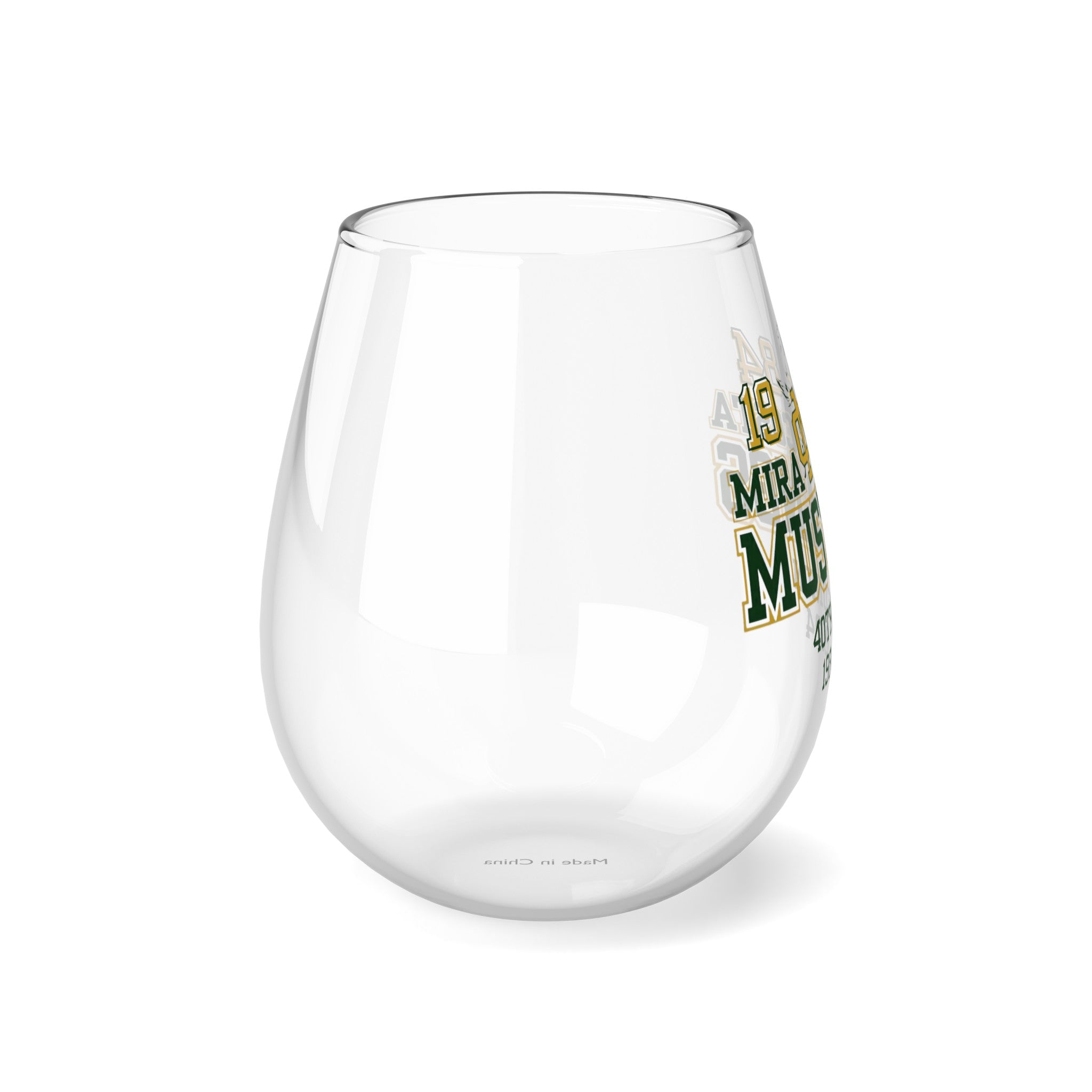 MCHS - Mira Costa Mustangs 1984 Stemless Wine Glass, 11.75oz - MC8415