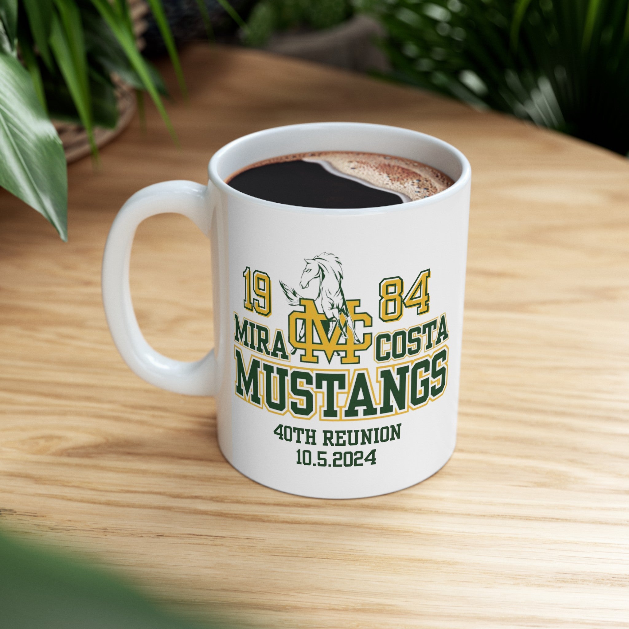 MCHS - Mira Costa Mustangs 1984 Ceramic Mug, (11oz)_White - MC8410
