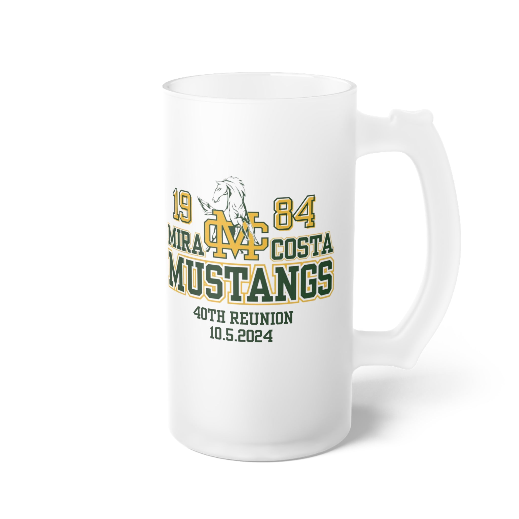 MCHS - Mira Costa Mustangs 1984 Frosted Glass Beer Mug - MC8414