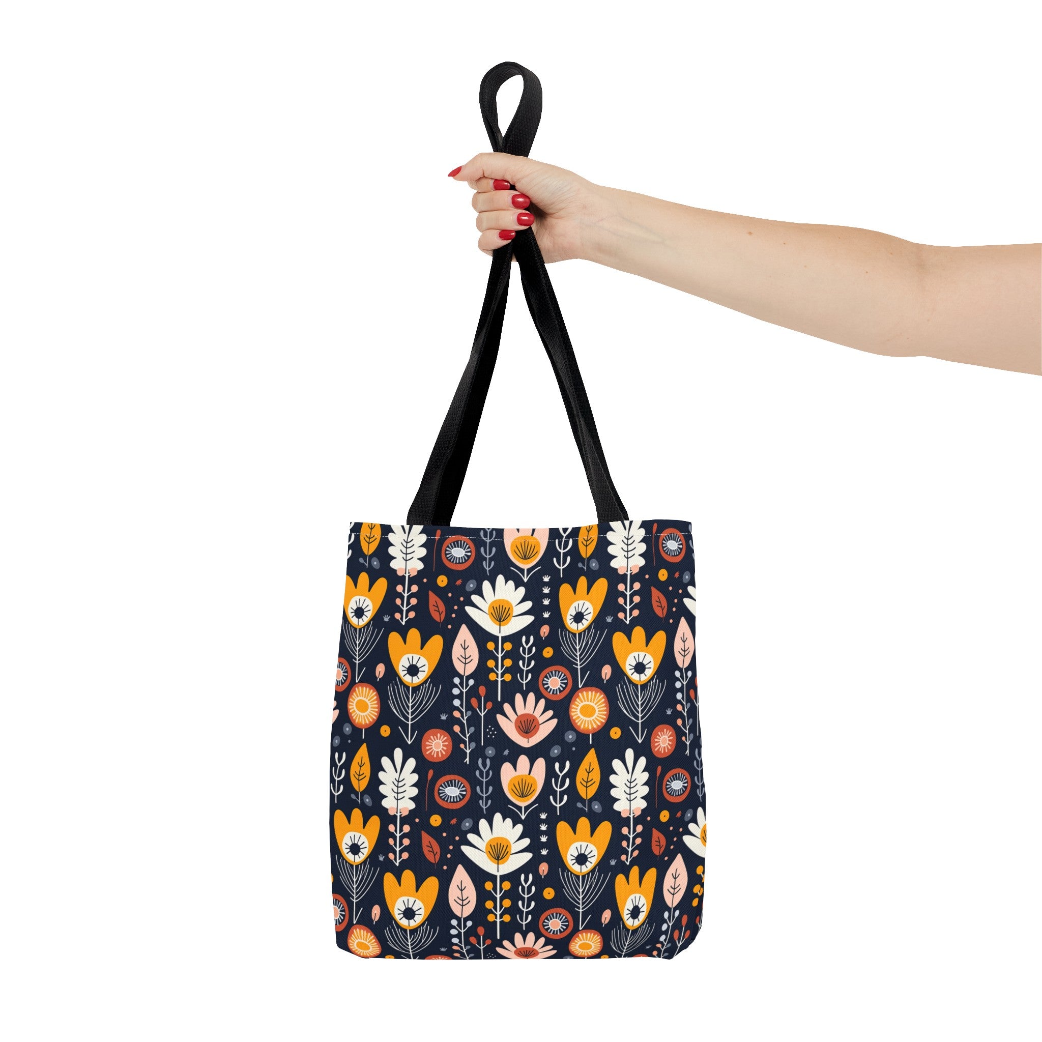 Reusable Tote Bag - Bright Flowers (Dark)