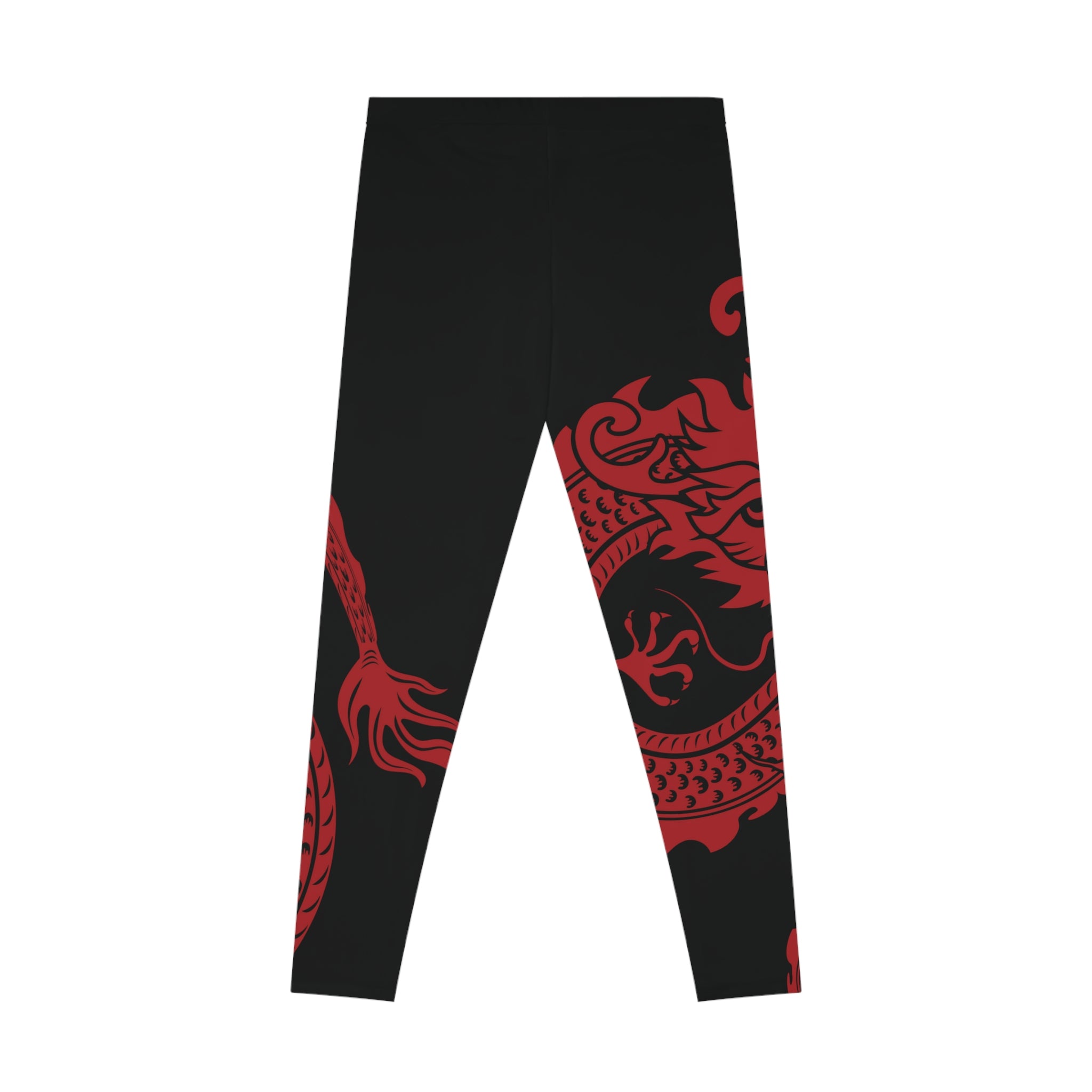 Womens Stretchy Leggings - Red Dragon