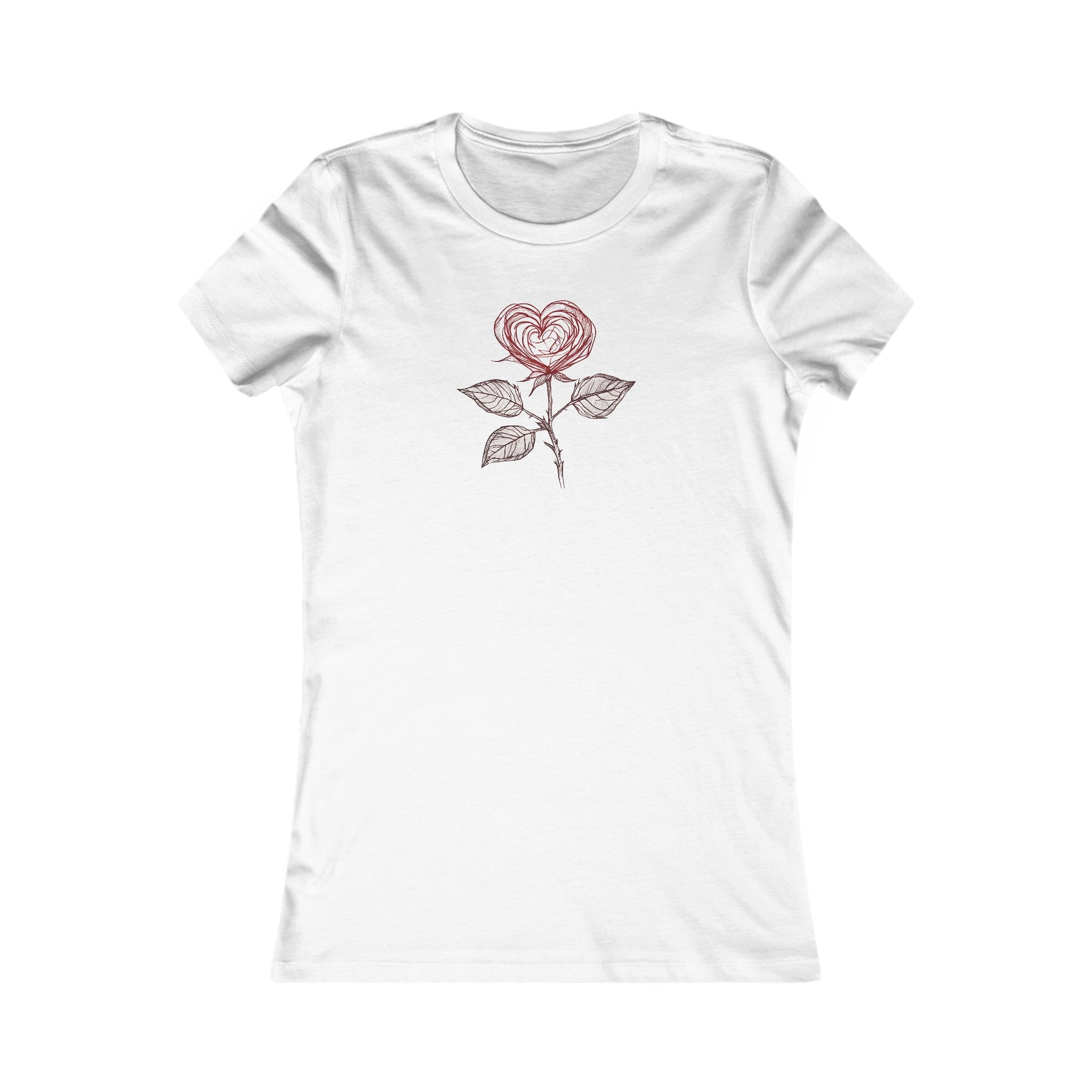 Women's Short Sleeve TShirt - Heart Rose