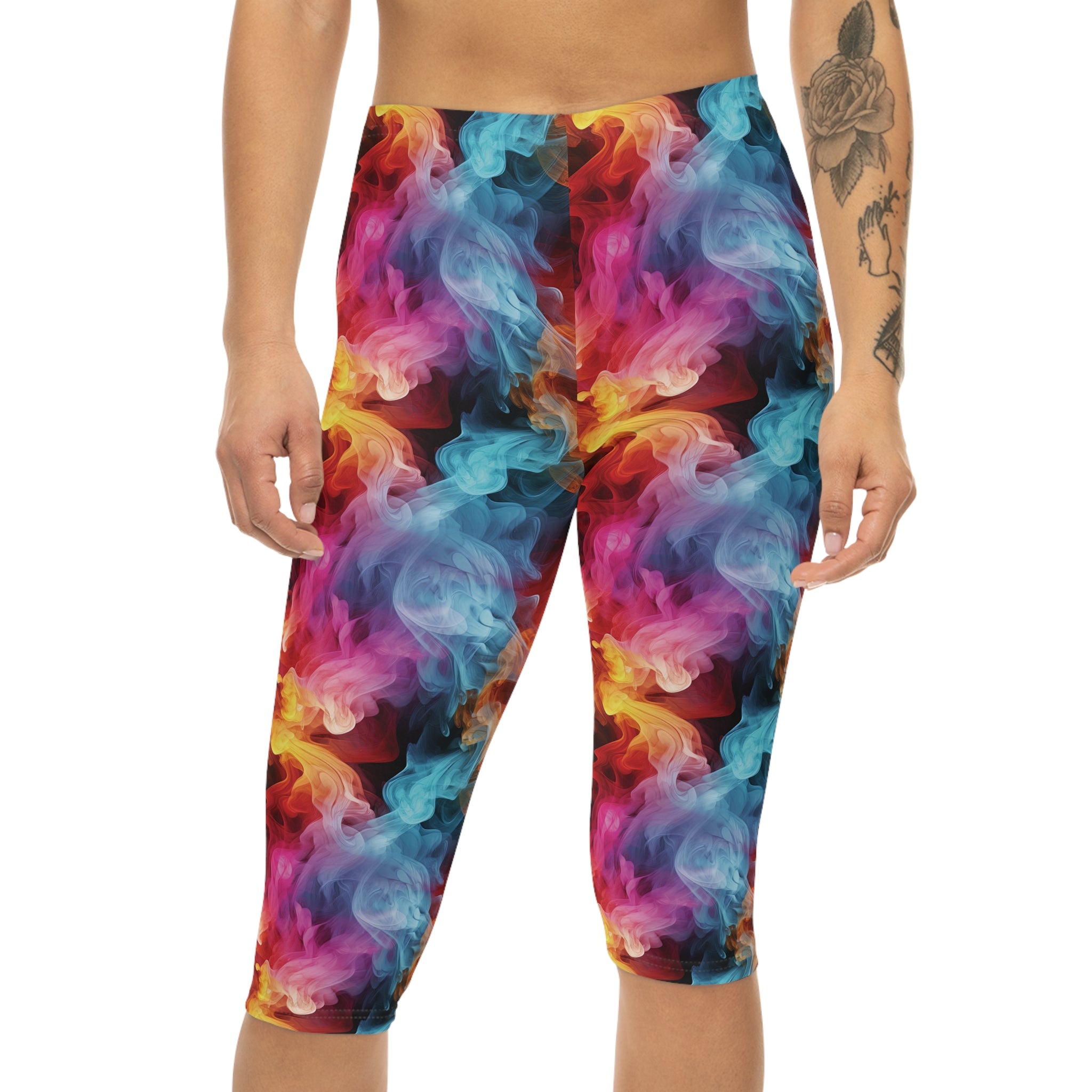 Women's Capri Leggings - Colorful Smoke
