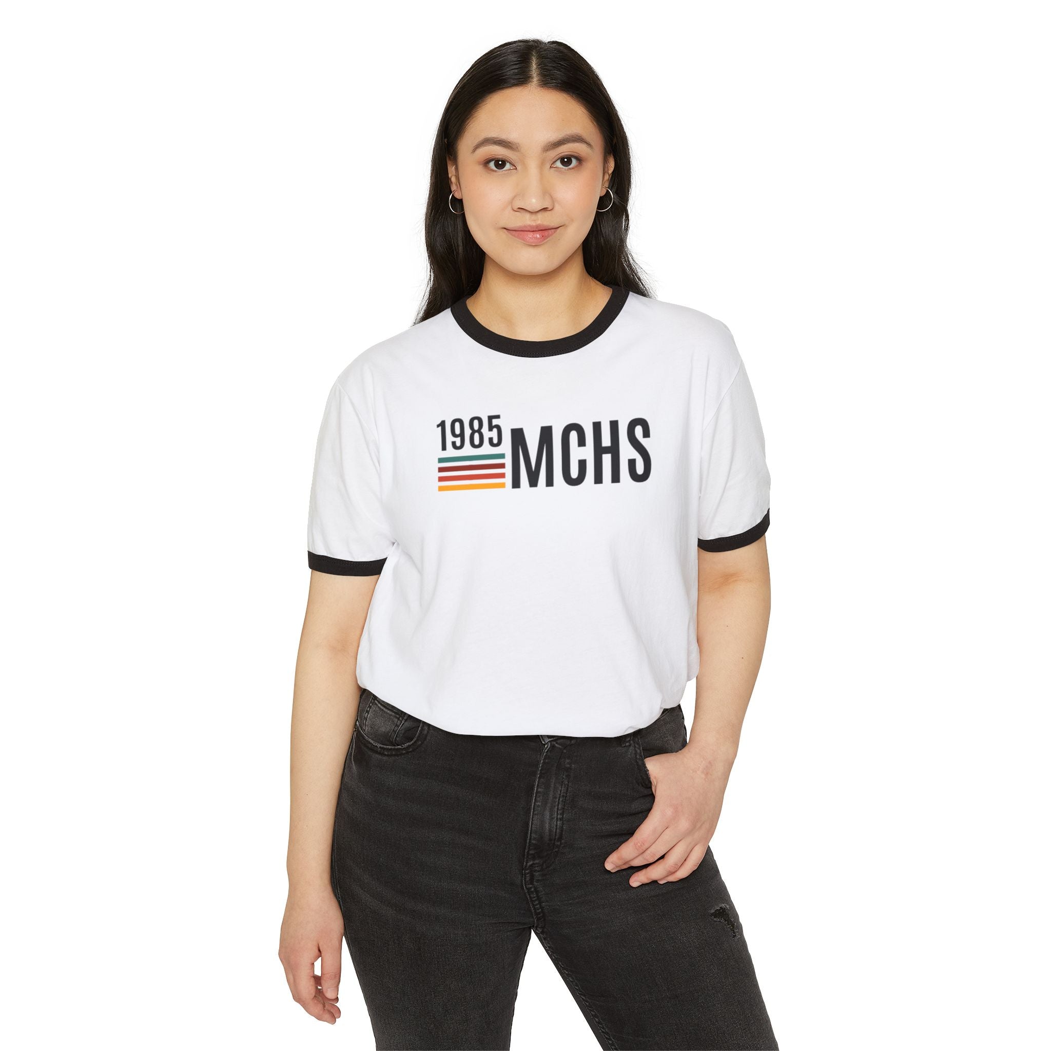 MCHS85 - Class of '85 Unisex Cotton Ringer T-Shirt