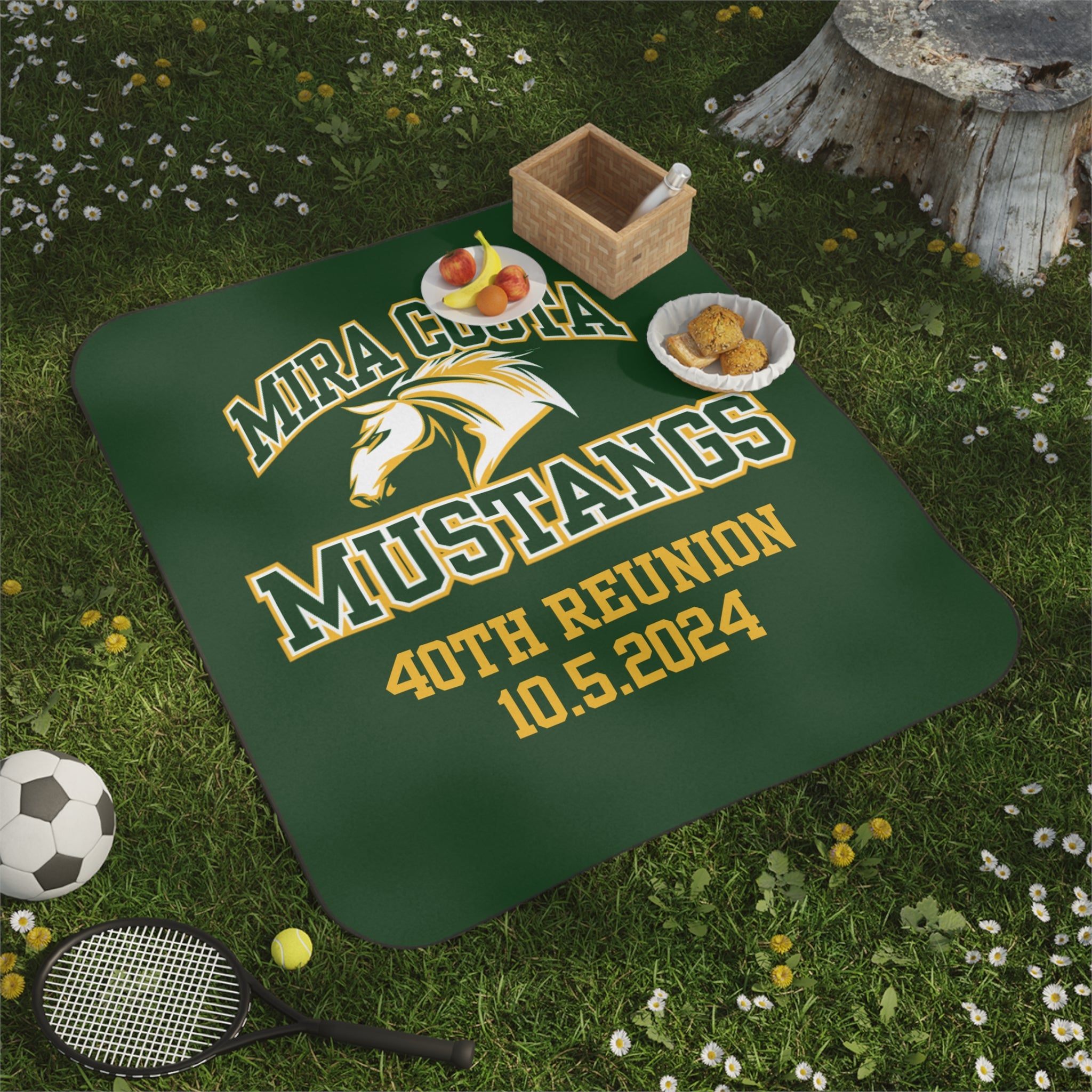 MCHS - Mira Costa Mustangs 40th Reunion Picnic Blanket - MC8439
