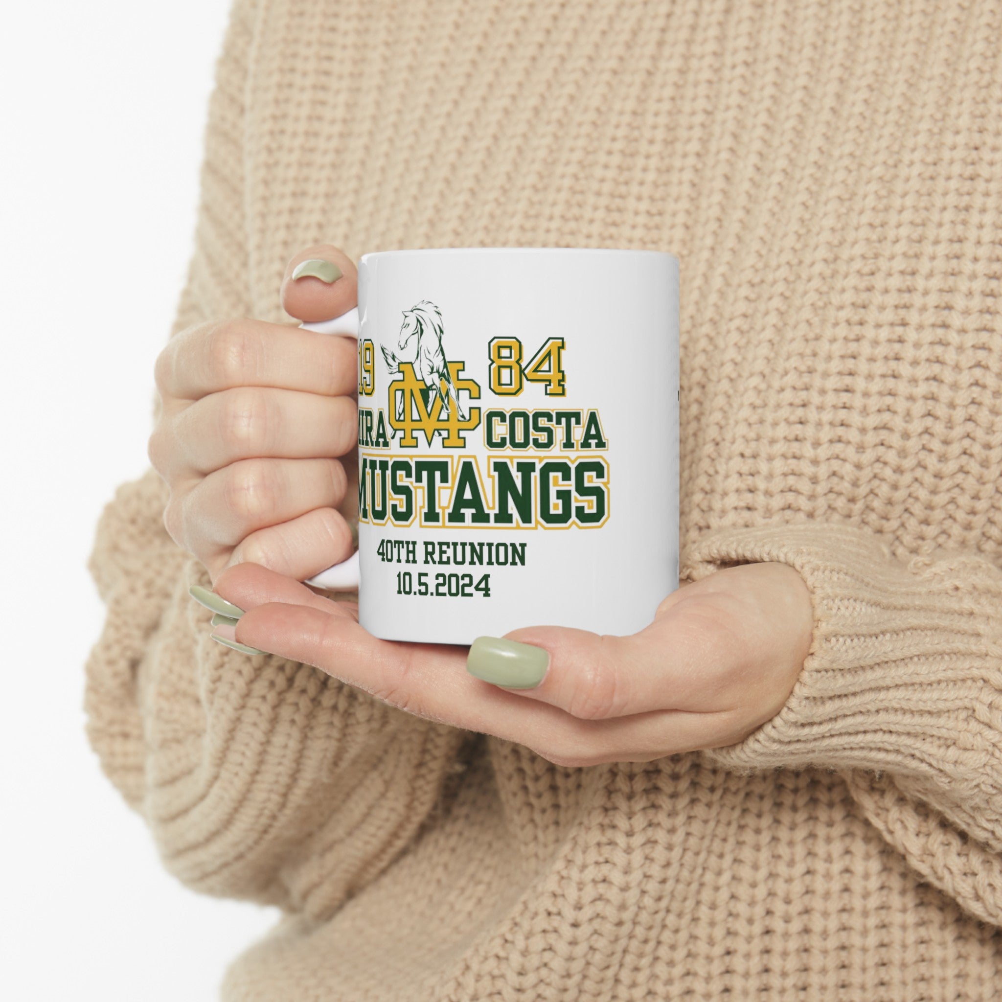 MCHS - Mira Costa Mustangs 1984 Ceramic Mug, (11oz)_White - MC8410