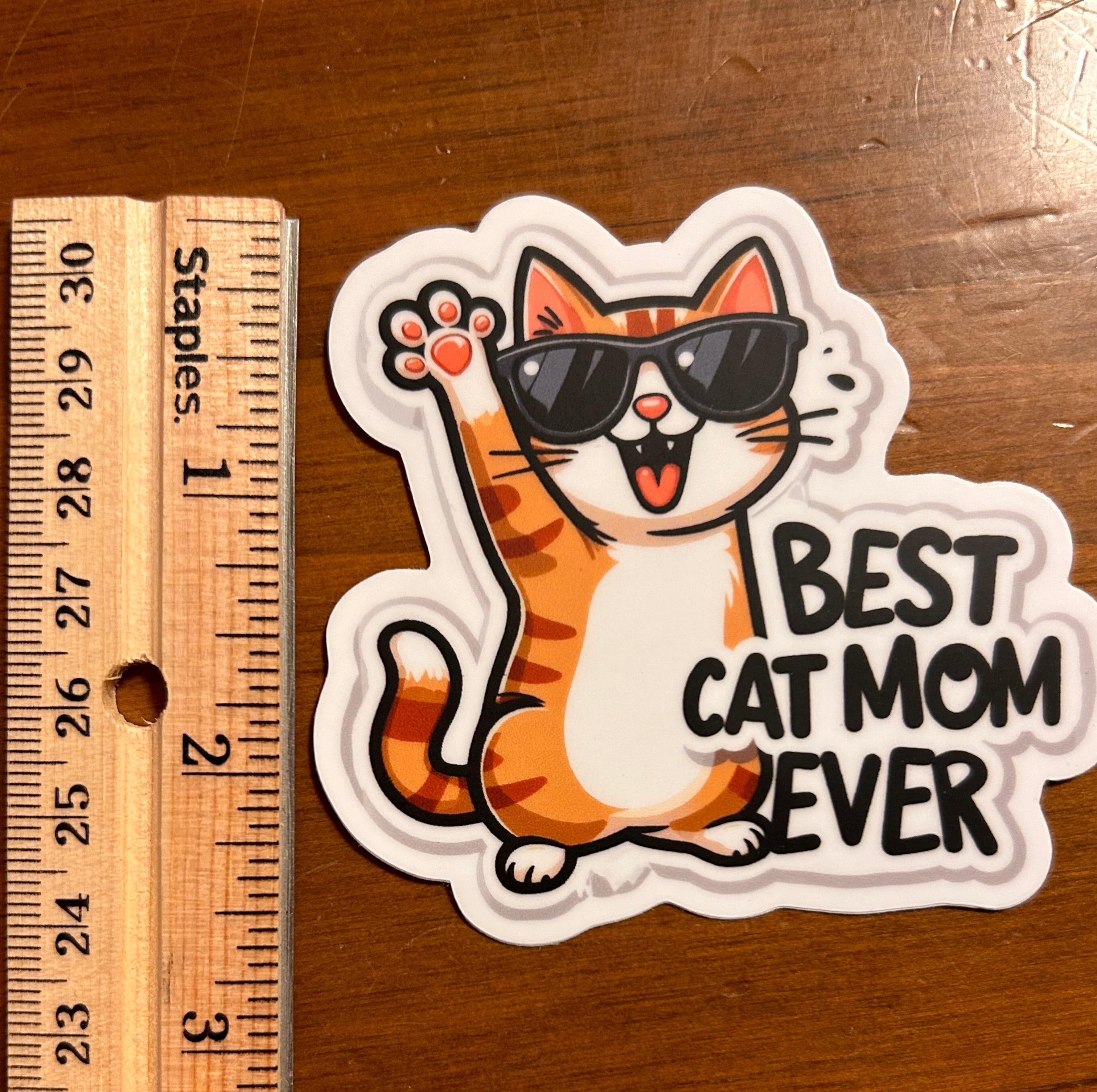 Vinyl Sticker - Best Cat Mom Ever!