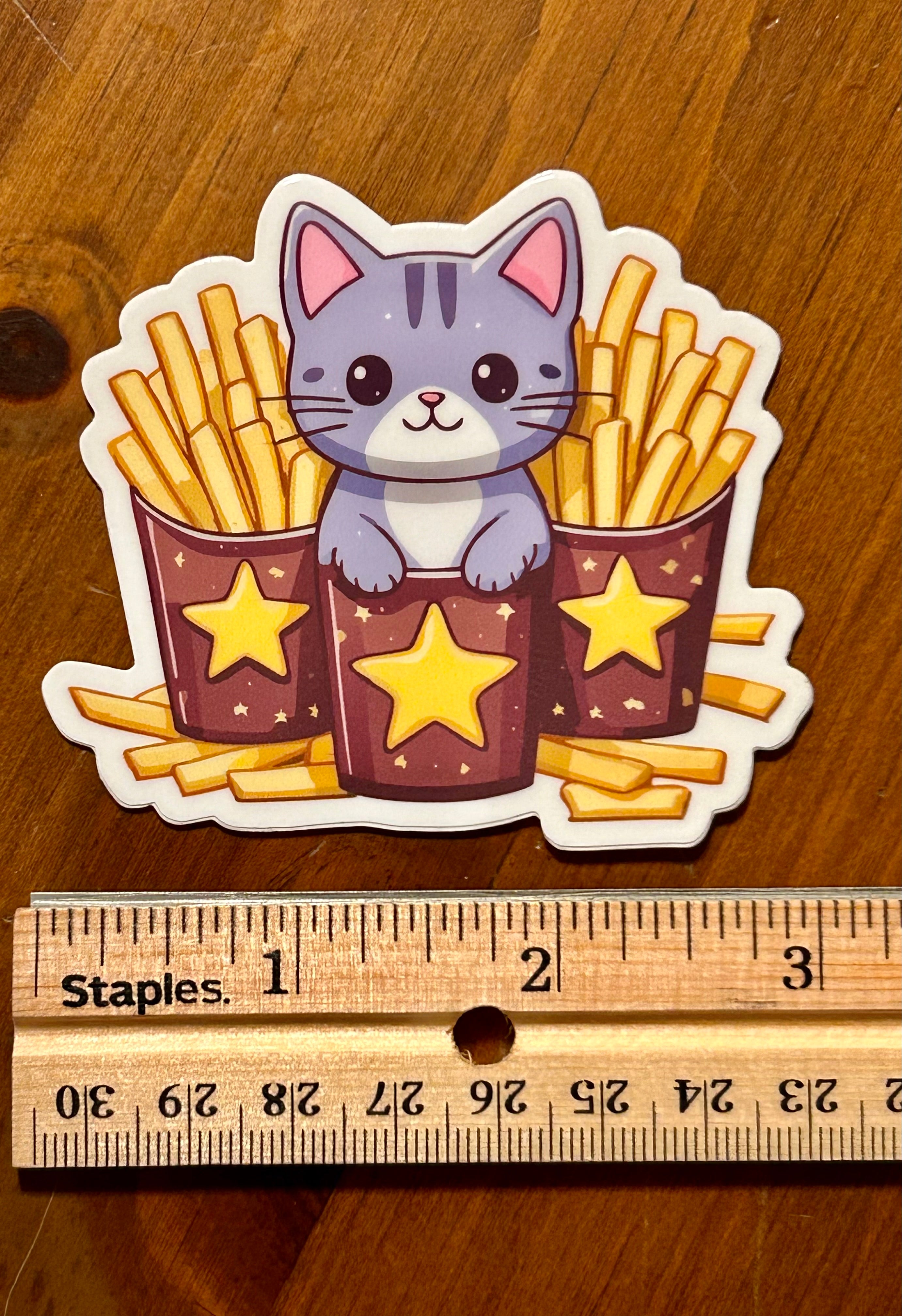 Vinyl Sticker - French Fry Cat