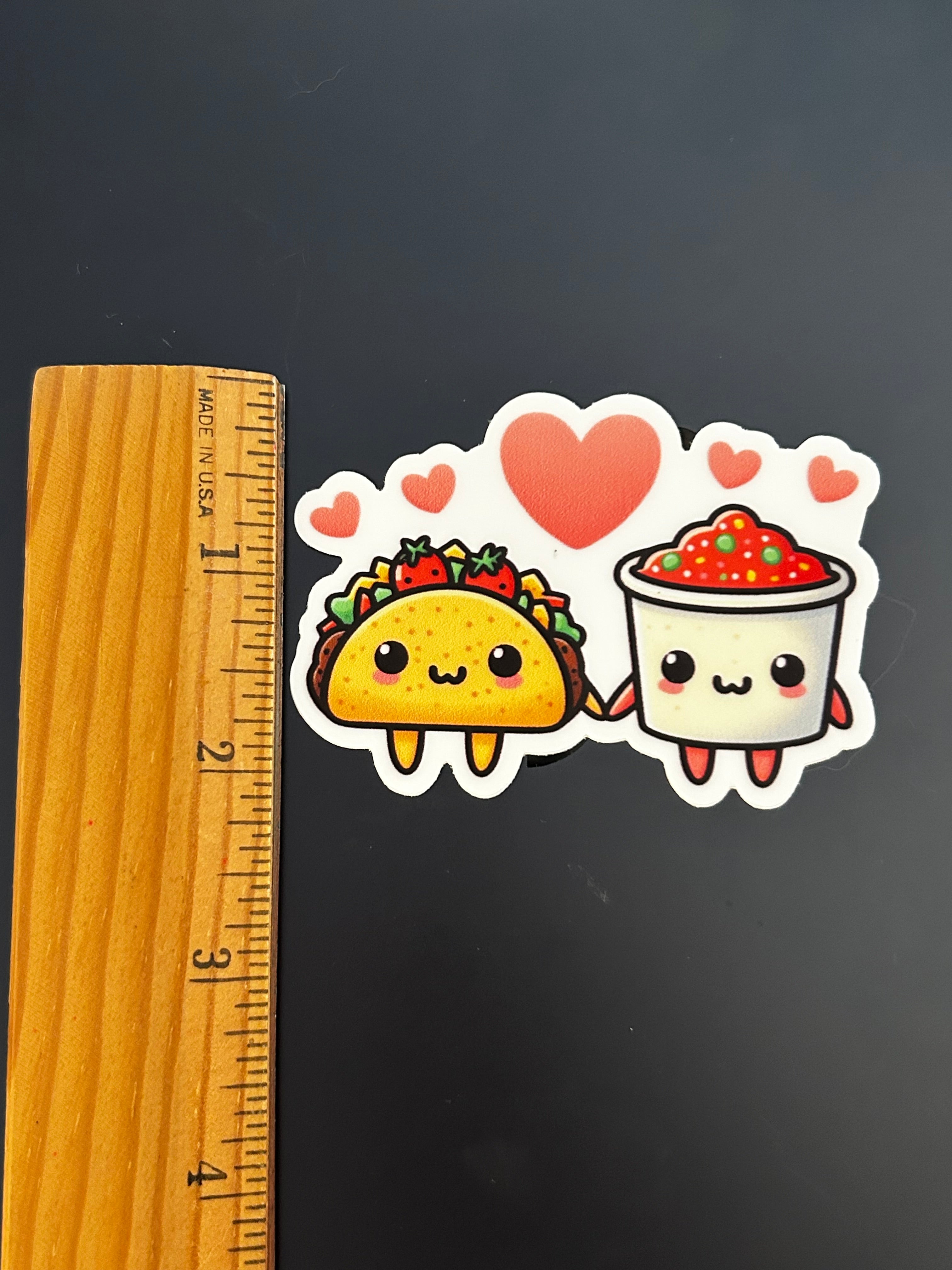 Vinyl Sticker - Kawaii Tacos & Salsa Love