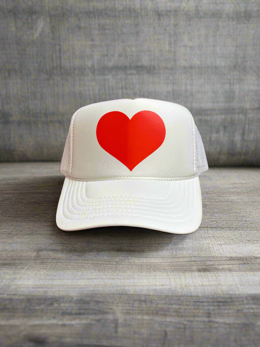 Love is in the Air: Red Heart Adjustable Mesh Trucker Hat