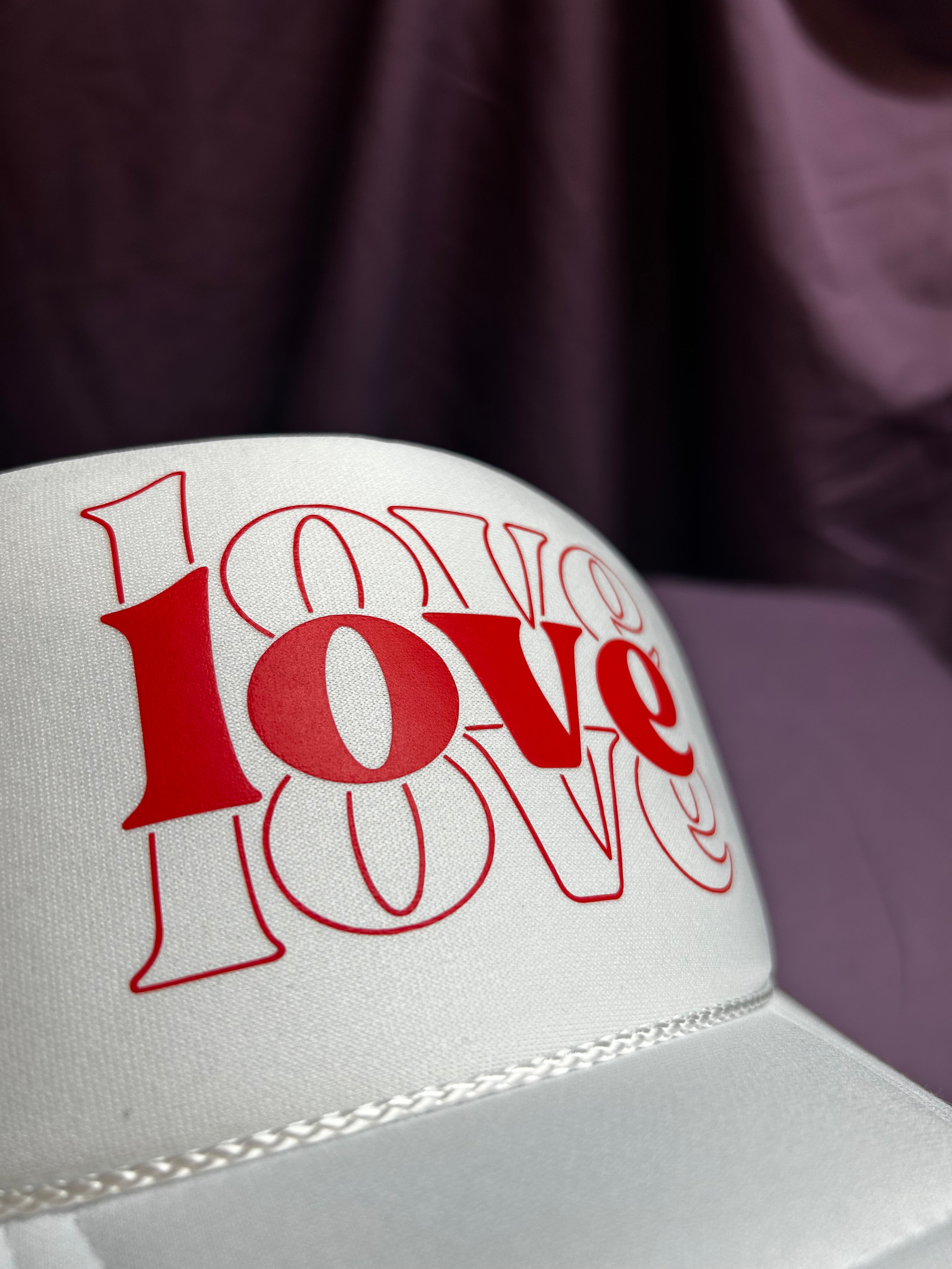 Love is in the Air: Love on Repeat Adjustable Mesh Trucker Hat