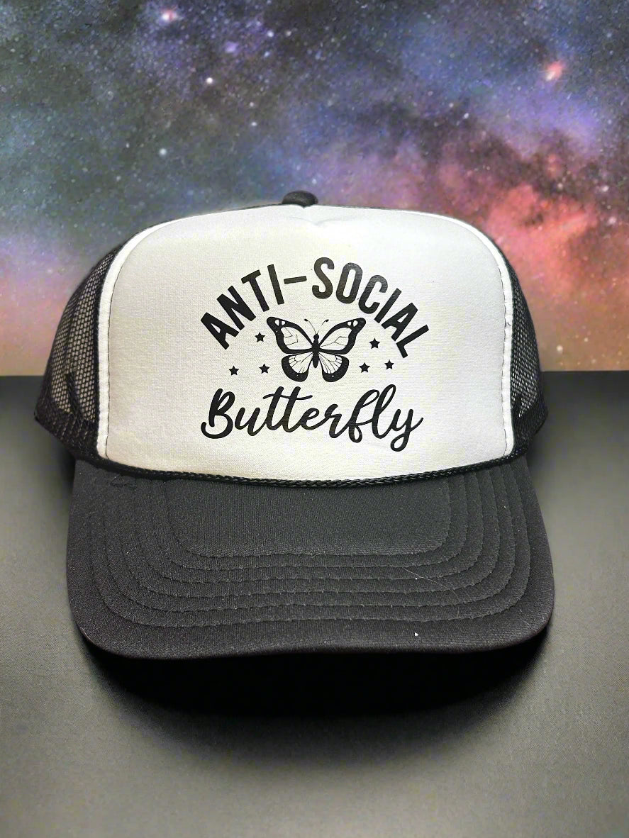 Anti-Social Butterfly Adjustable Foam Trucker Hat