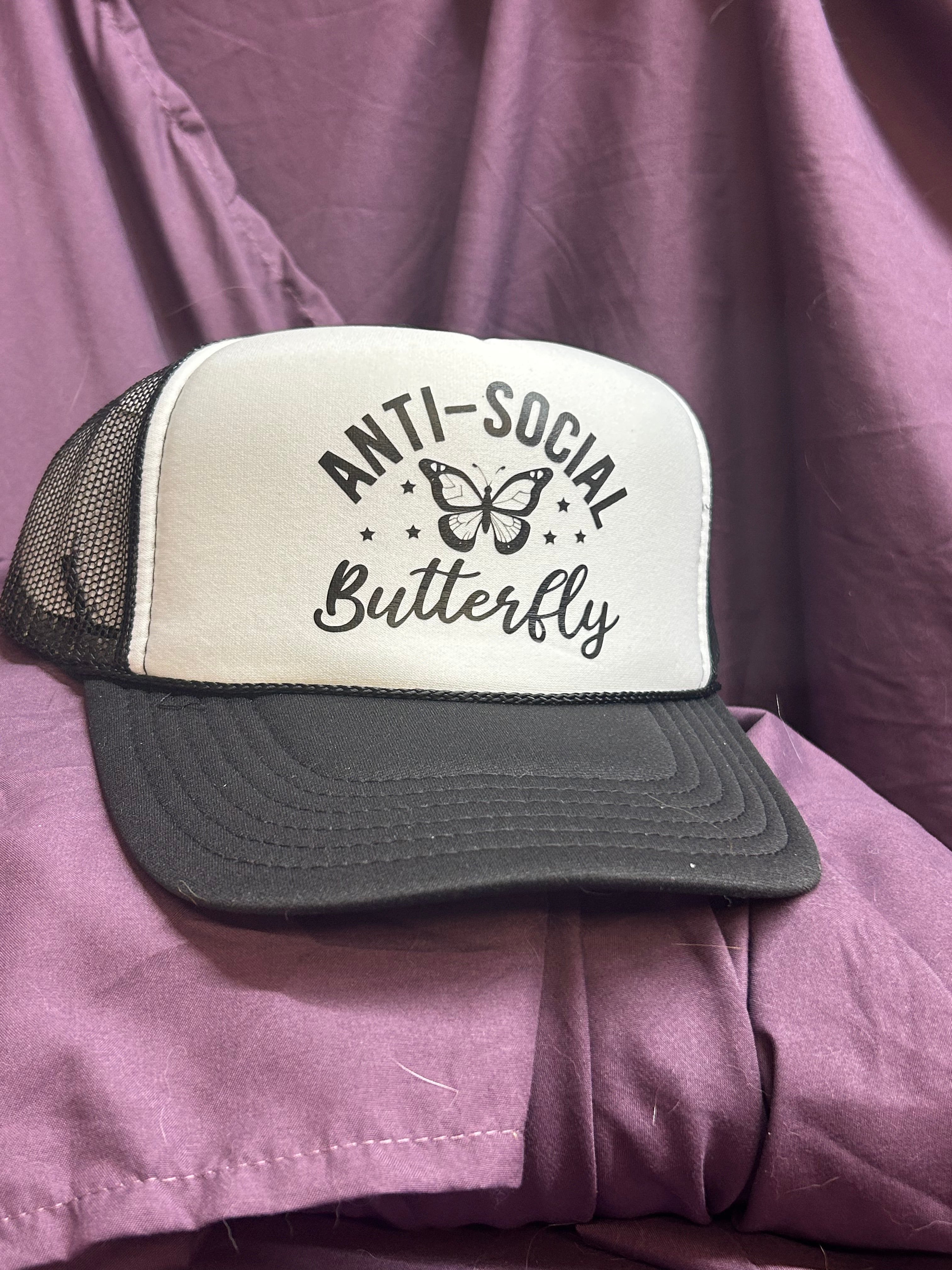Anti-Social Butterfly Adjustable Foam Trucker Hat