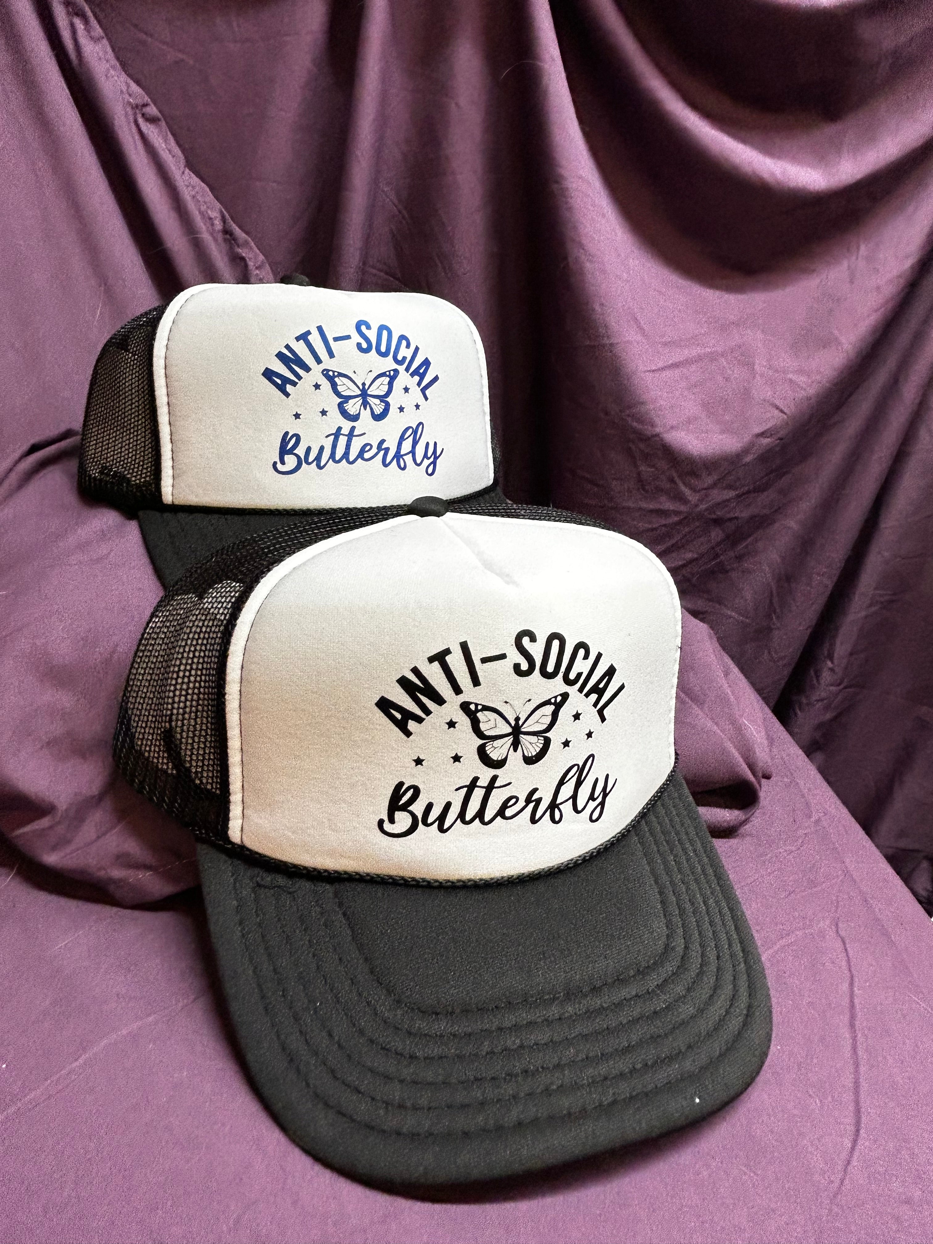 Anti-Social Butterfly Adjustable Foam Trucker Hat