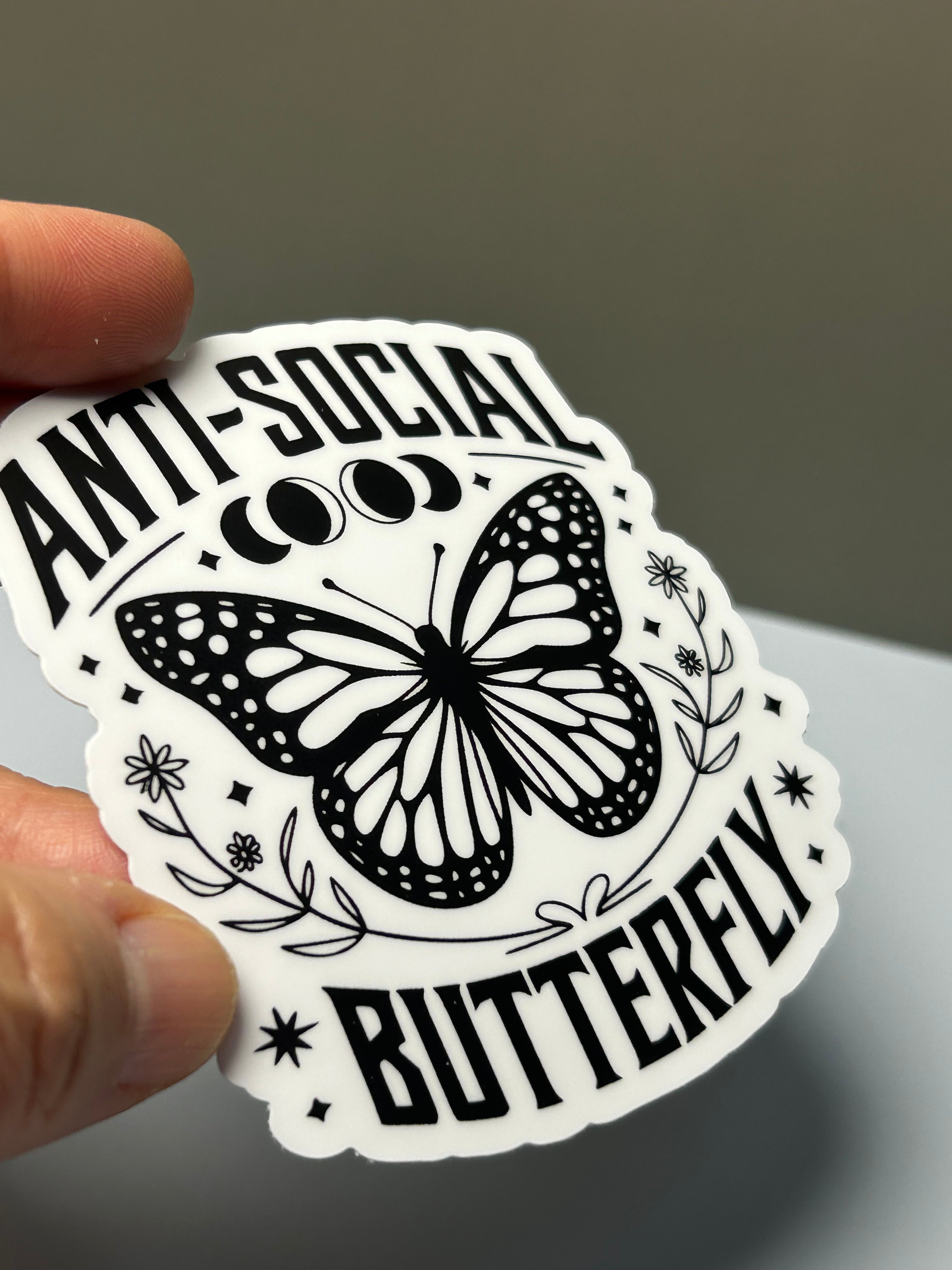Vinyl Sticker - Antisocial Butterfly
