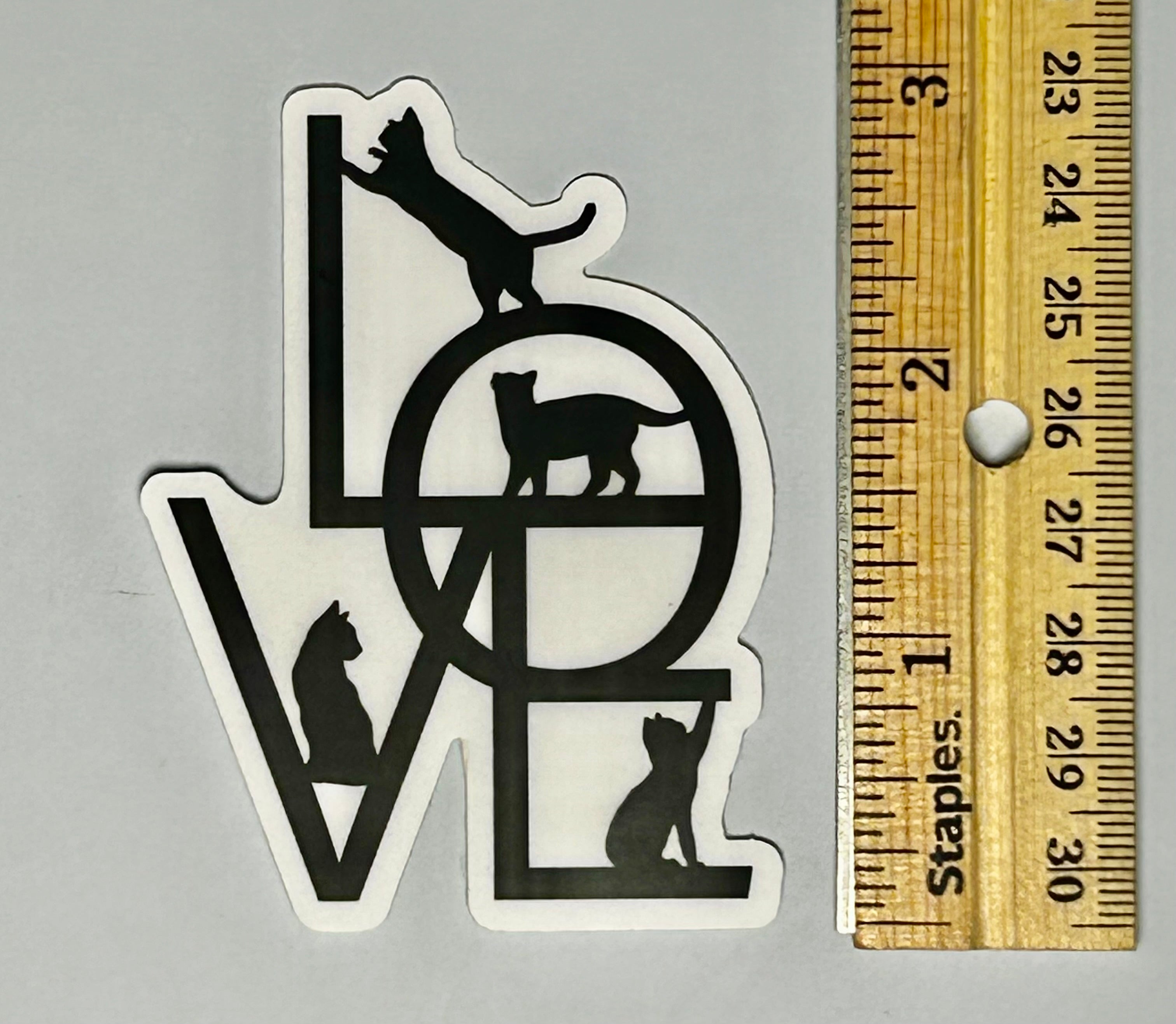 Vinyl Sticker - Geometric "LOVE" Cats