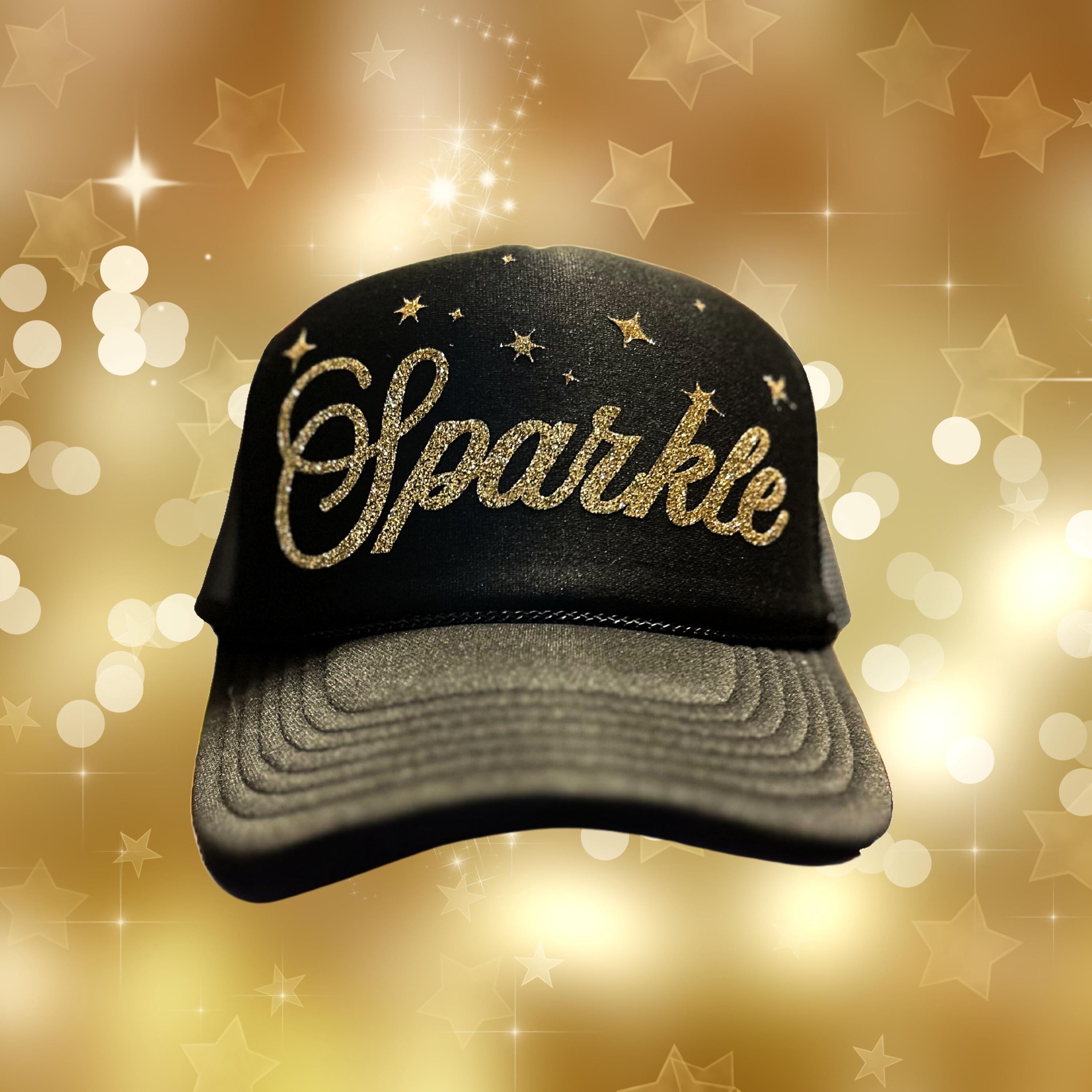 Celebration "Sparkle" Glittery Gold Adjustable Foam Trucker Hat