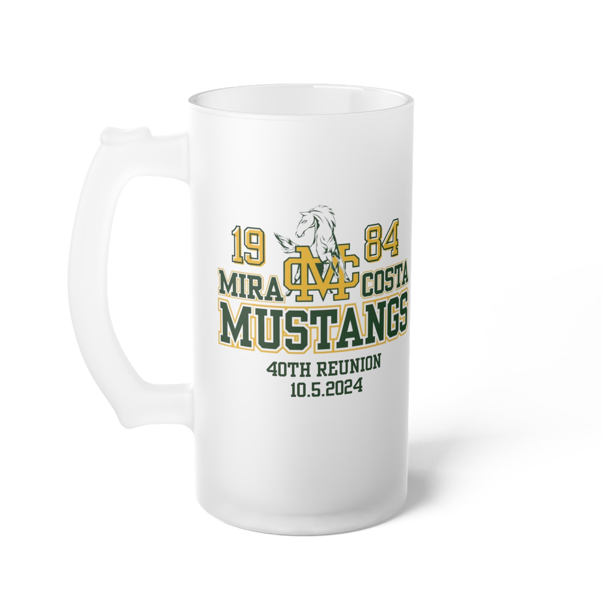 MCHS - Mira Costa Mustangs 1984 Frosted Glass Beer Mug - MC8414