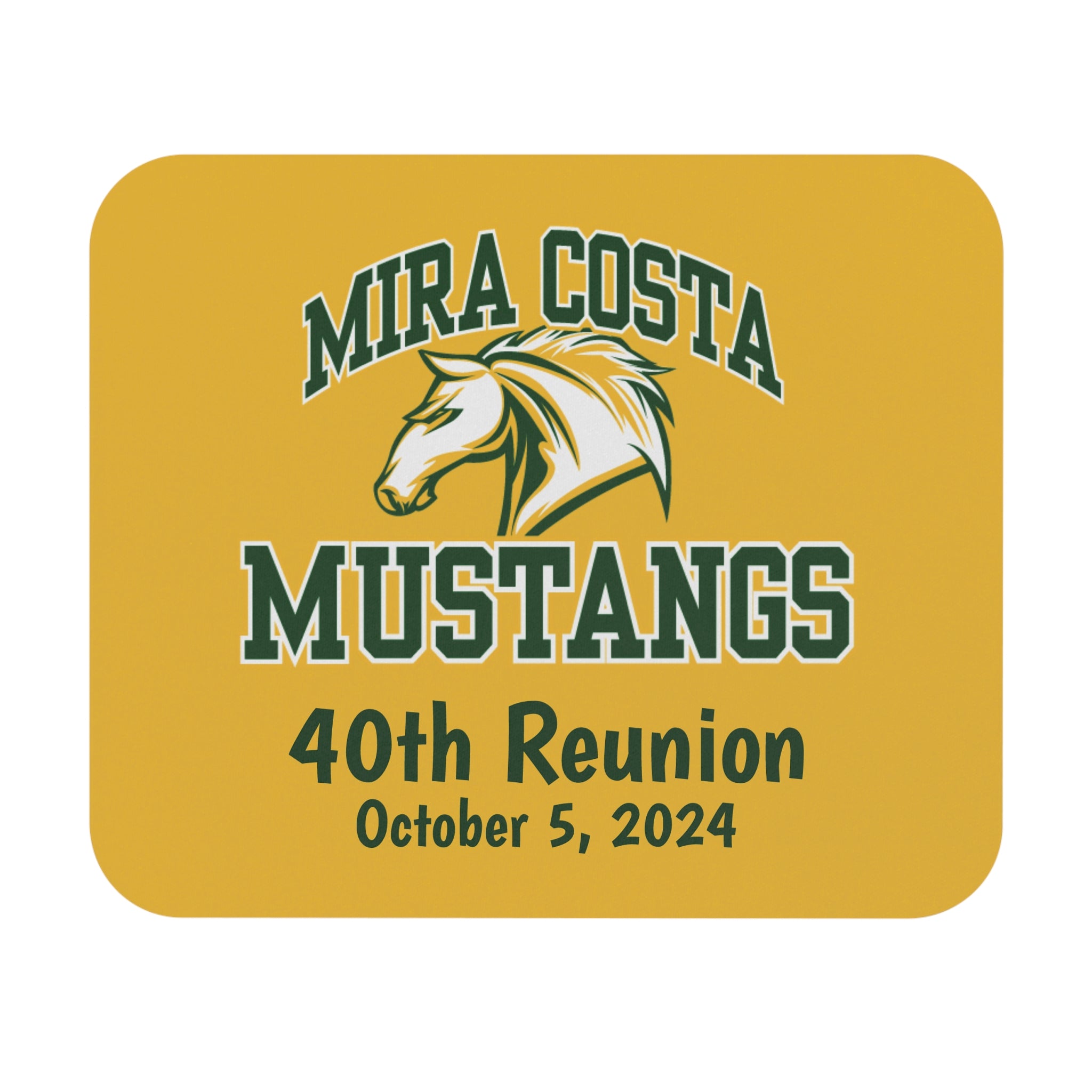 MCHS - Mira Costa Mustangs 40th Reunion Mousepad (Gold) - MC8436