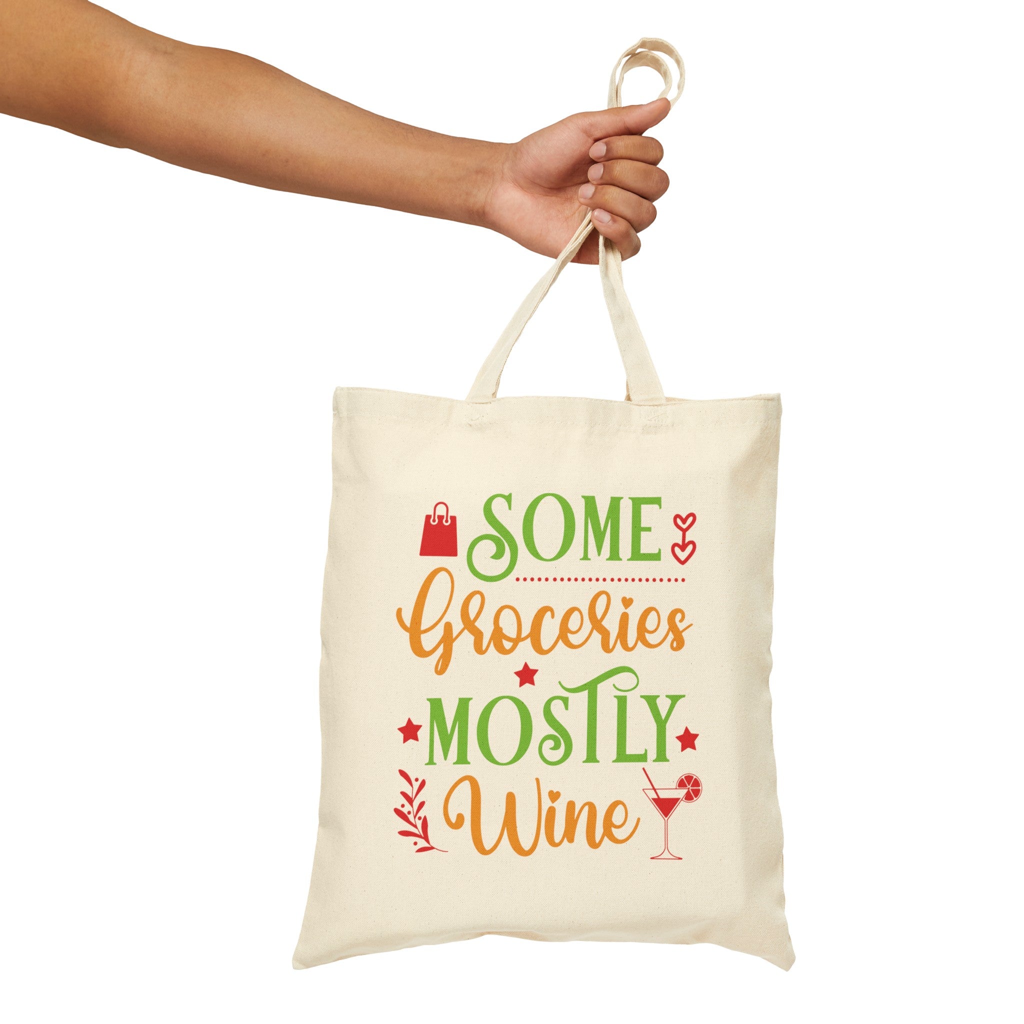 Reusable Tote Bag - Some Groceries, Mostly Wine