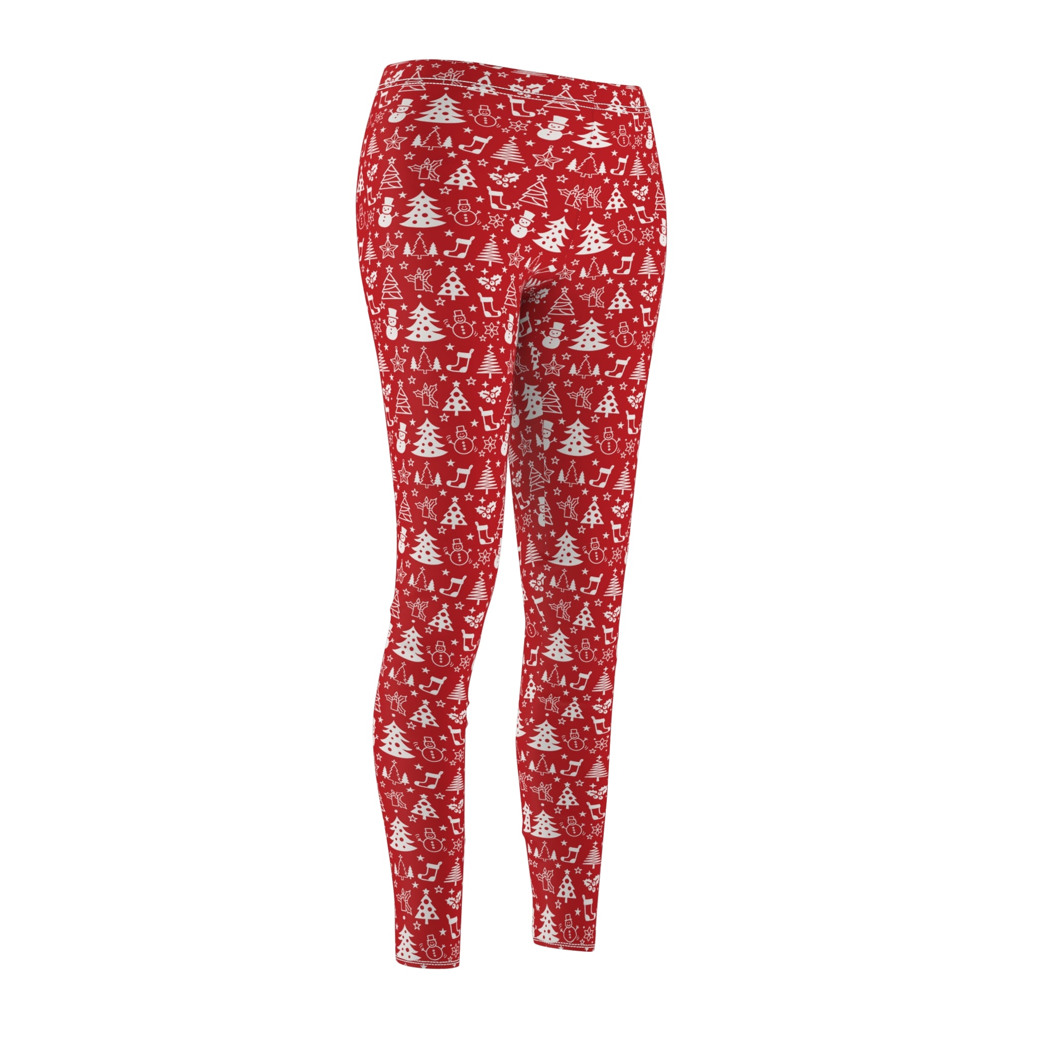 Festive Holiday Leggings - Red and White Christmas Designs