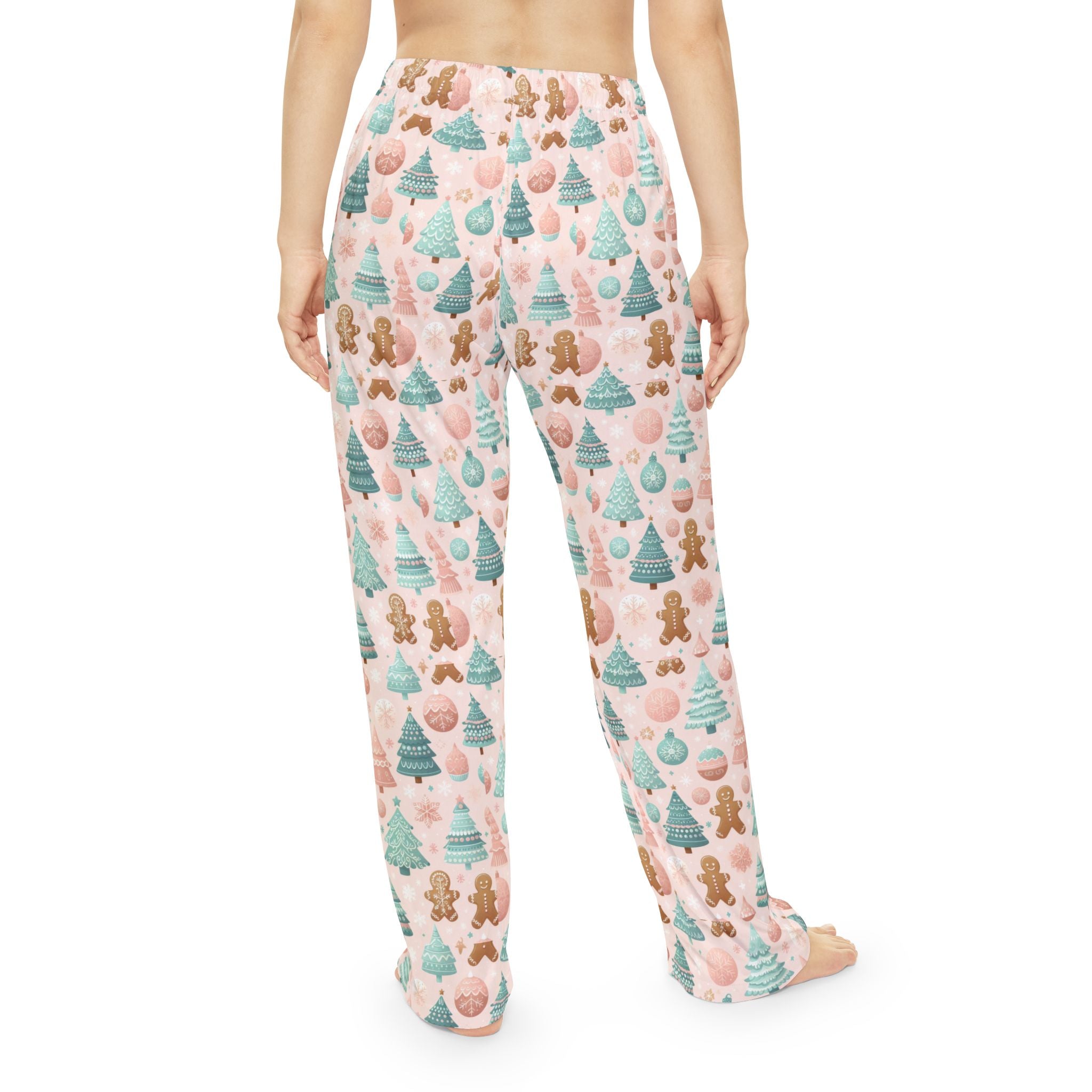 Women's Cozy Holiday Lounge Pants - Pink Christmas