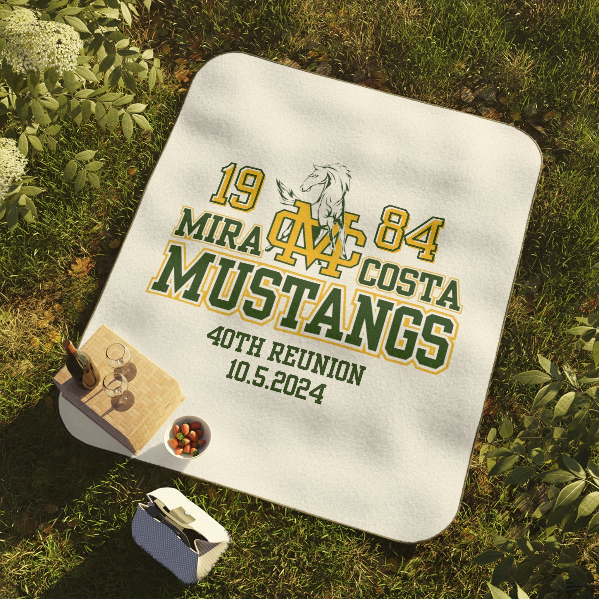 MCHS - Mira Costa Mustangs 1984 Picnic Blanket - MC8402