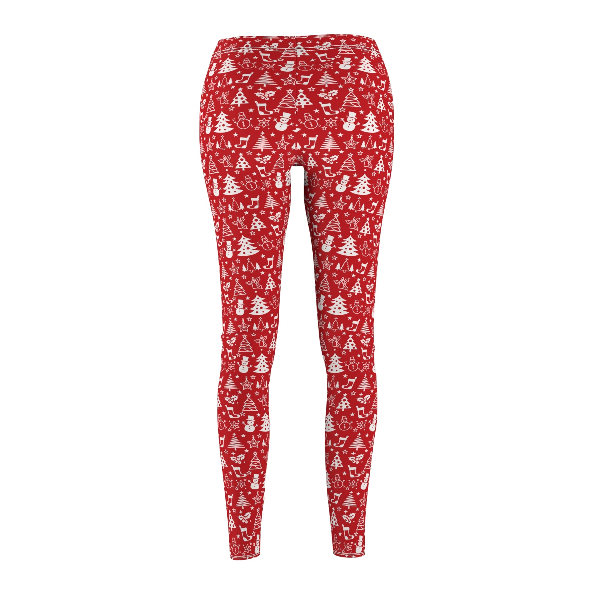 Festive Holiday Leggings - Red and White Christmas Designs