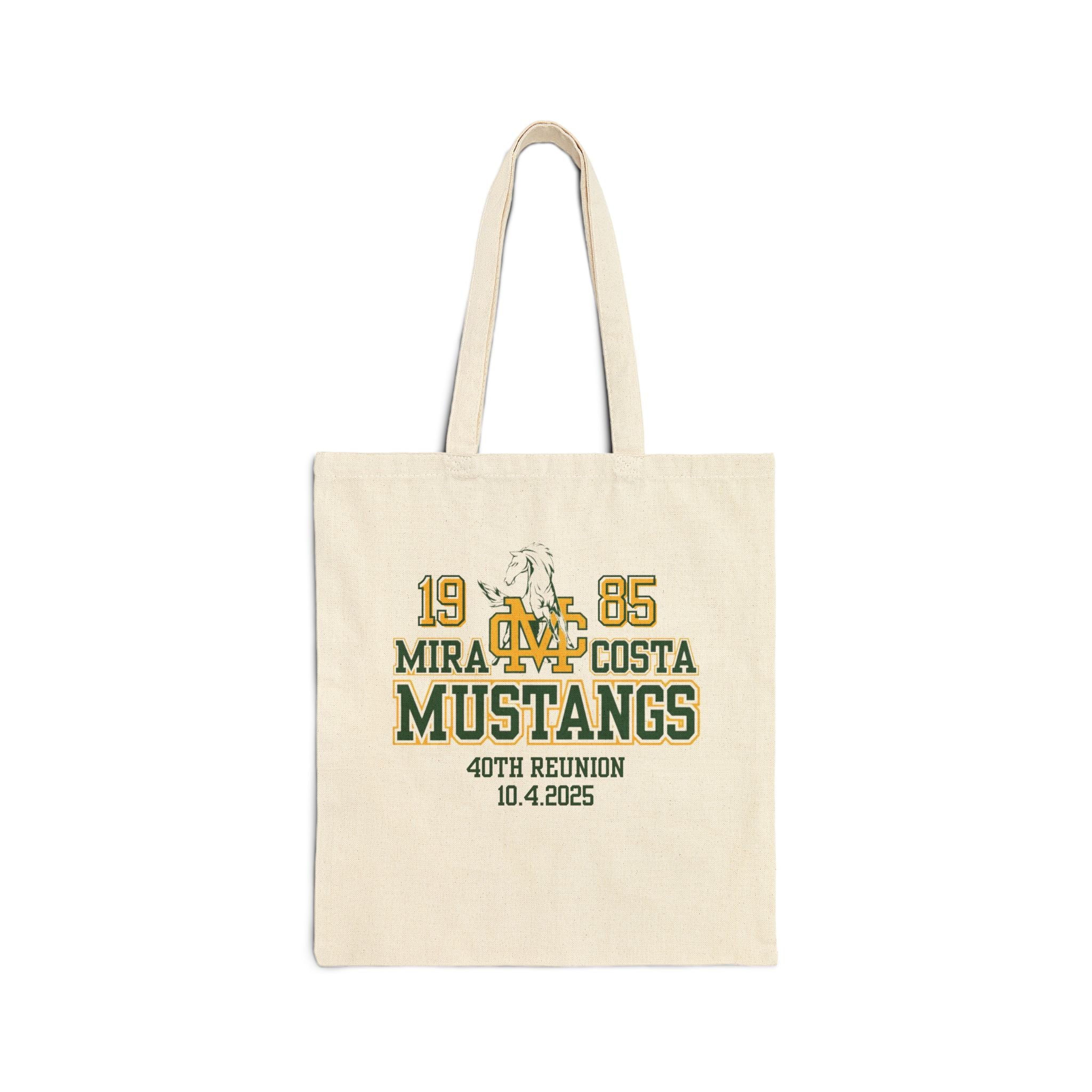 MCHS85 - Mira Costa Mustangs 1985 Cotton Canvas Tote Bag