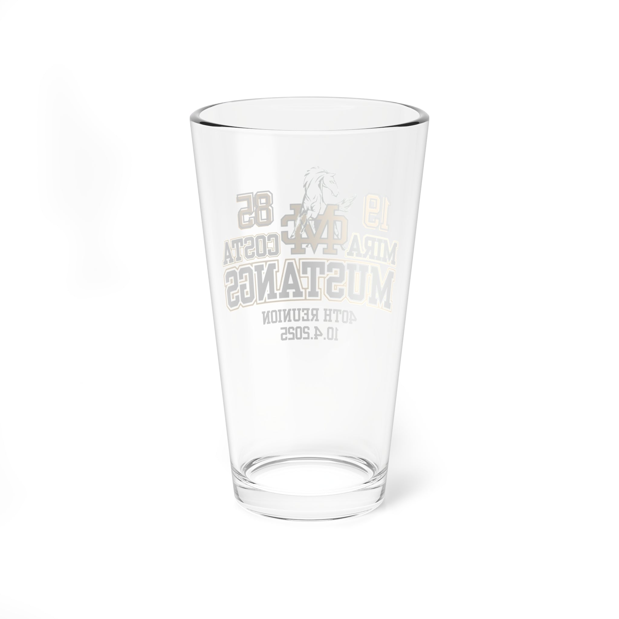 MCHS85 - Mira Costa Mustangs 1985  Pint Glass