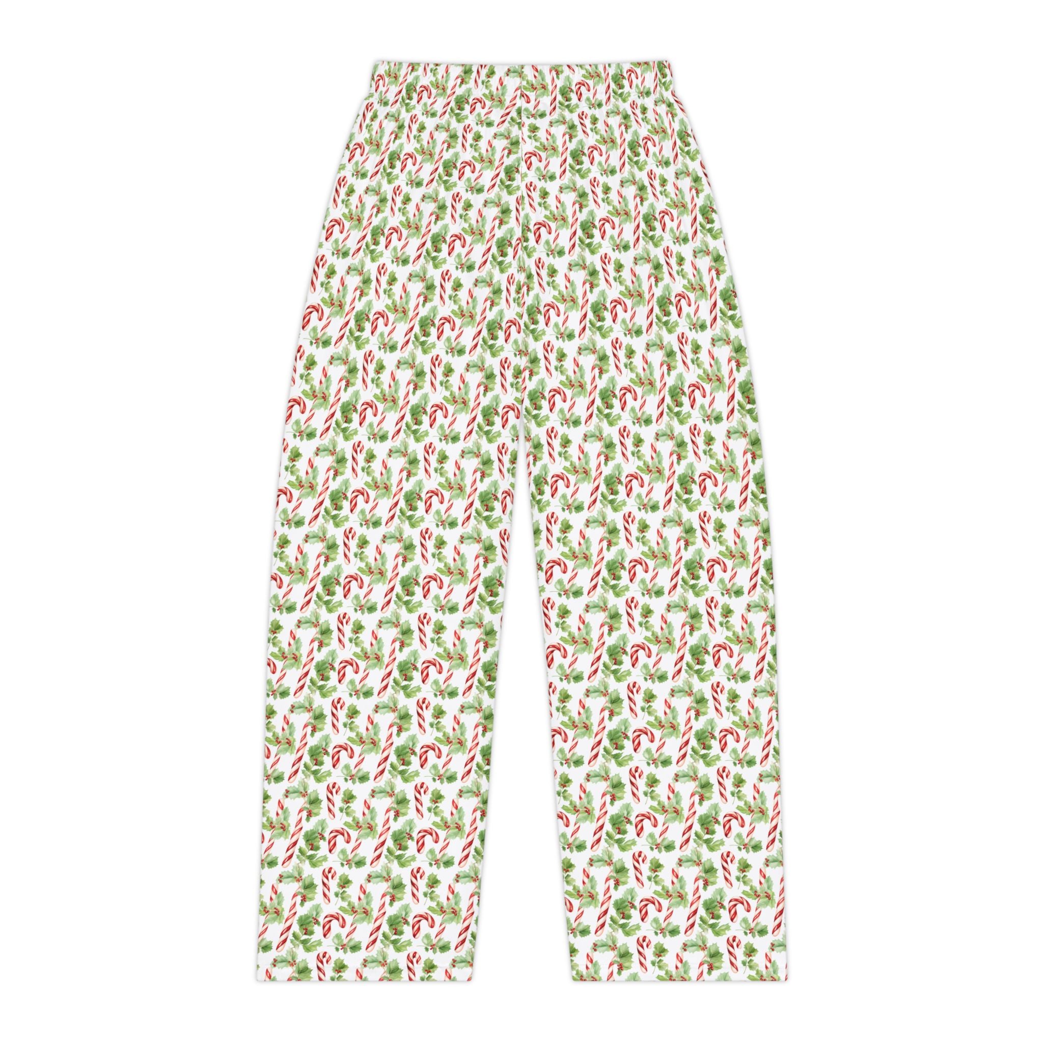 Women's Cozy Holiday Lounge Pants - Vintage Candy Canes