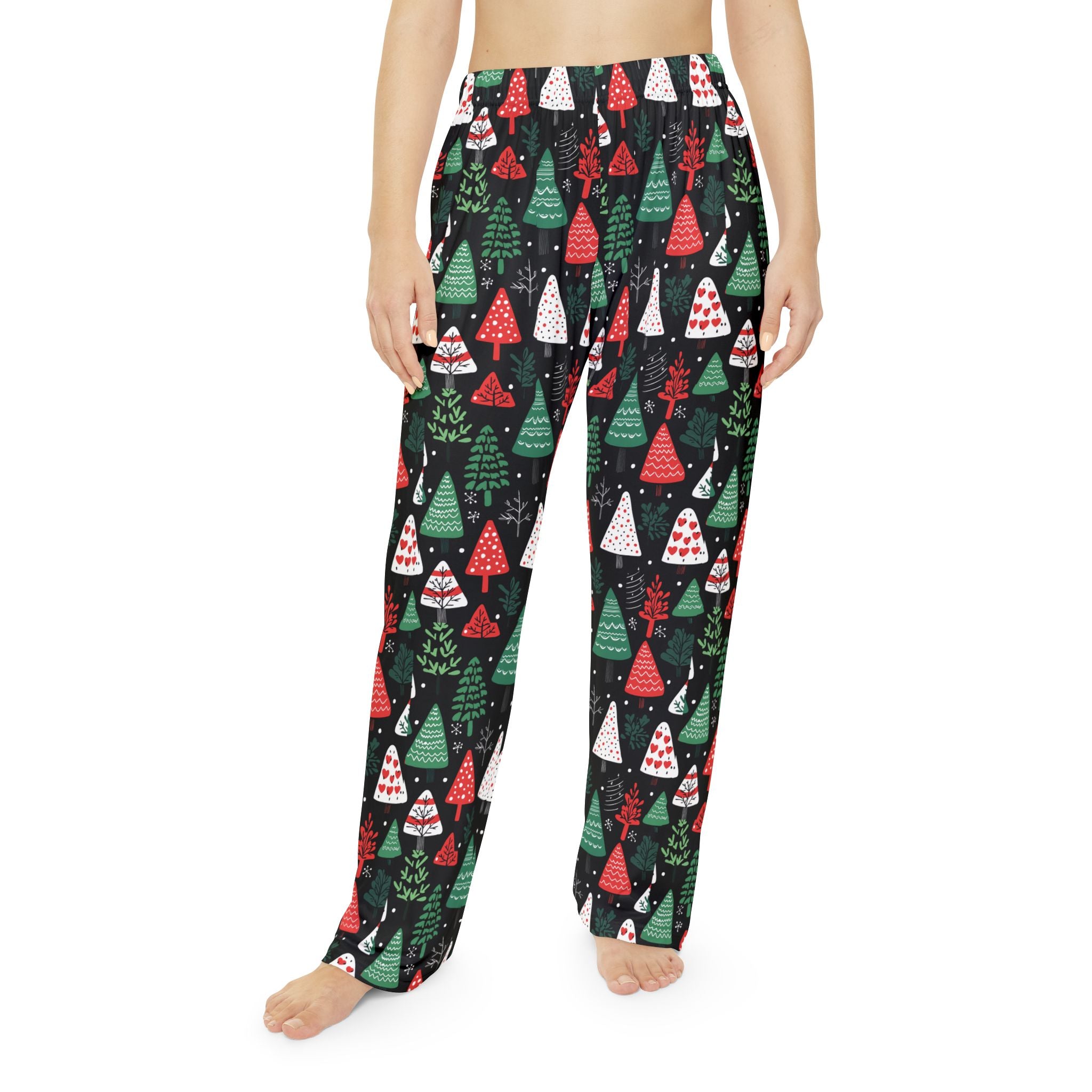 Women's Cozy Holiday Lounge Pants - Whimsical Christmas Trees