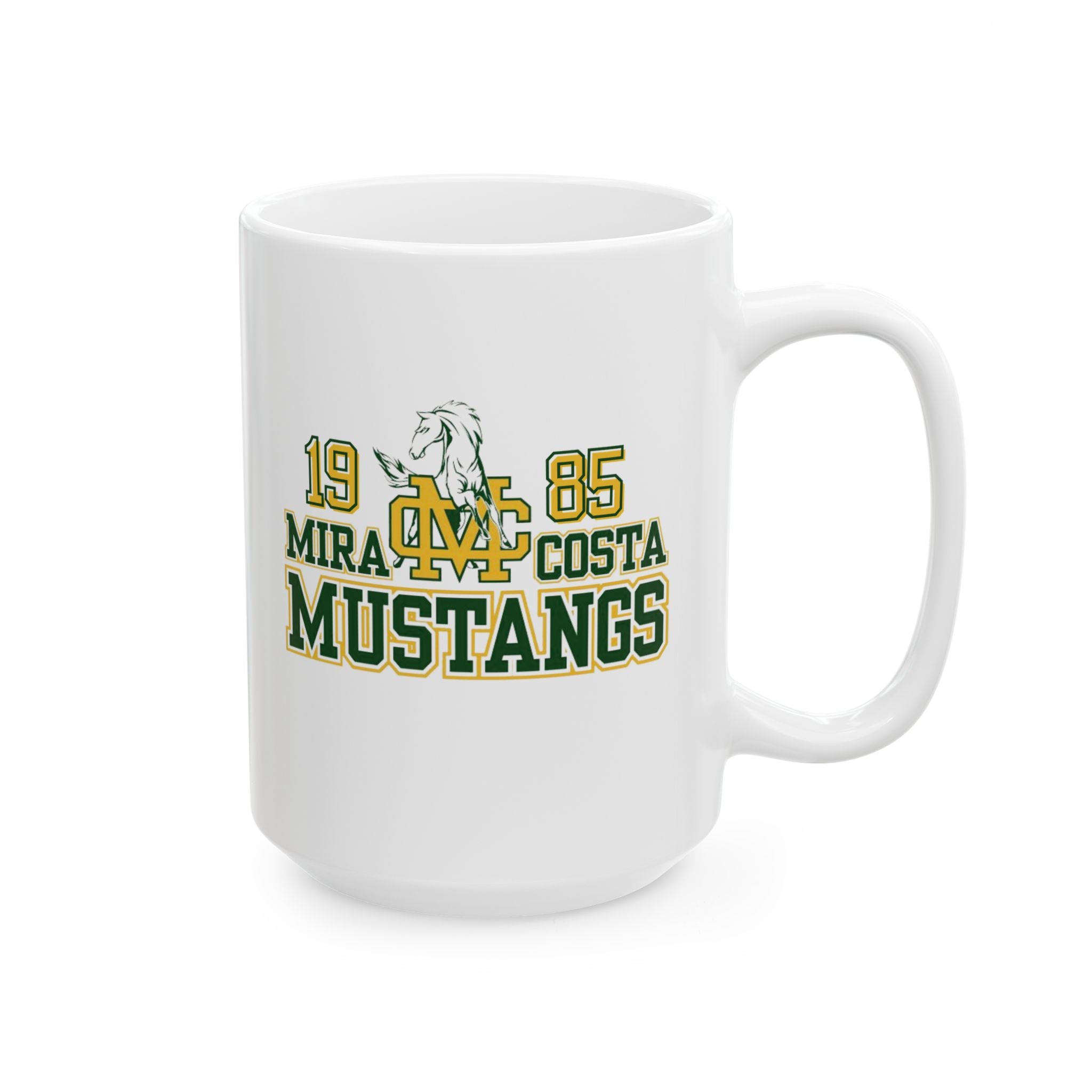 MCHS85 - Mira Costa Mustangs 1985 Ceramic Mug, (15oz)