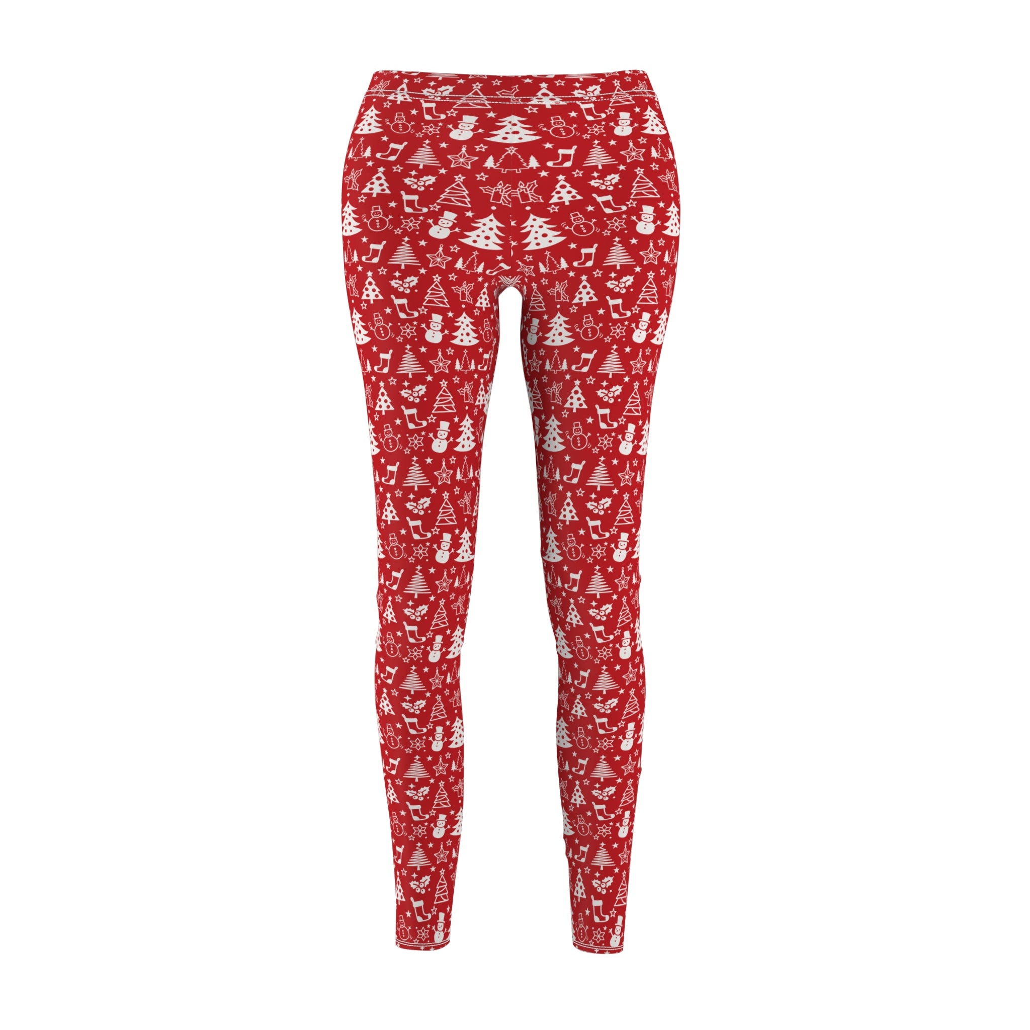 Festive Holiday Leggings - Red and White Christmas Designs