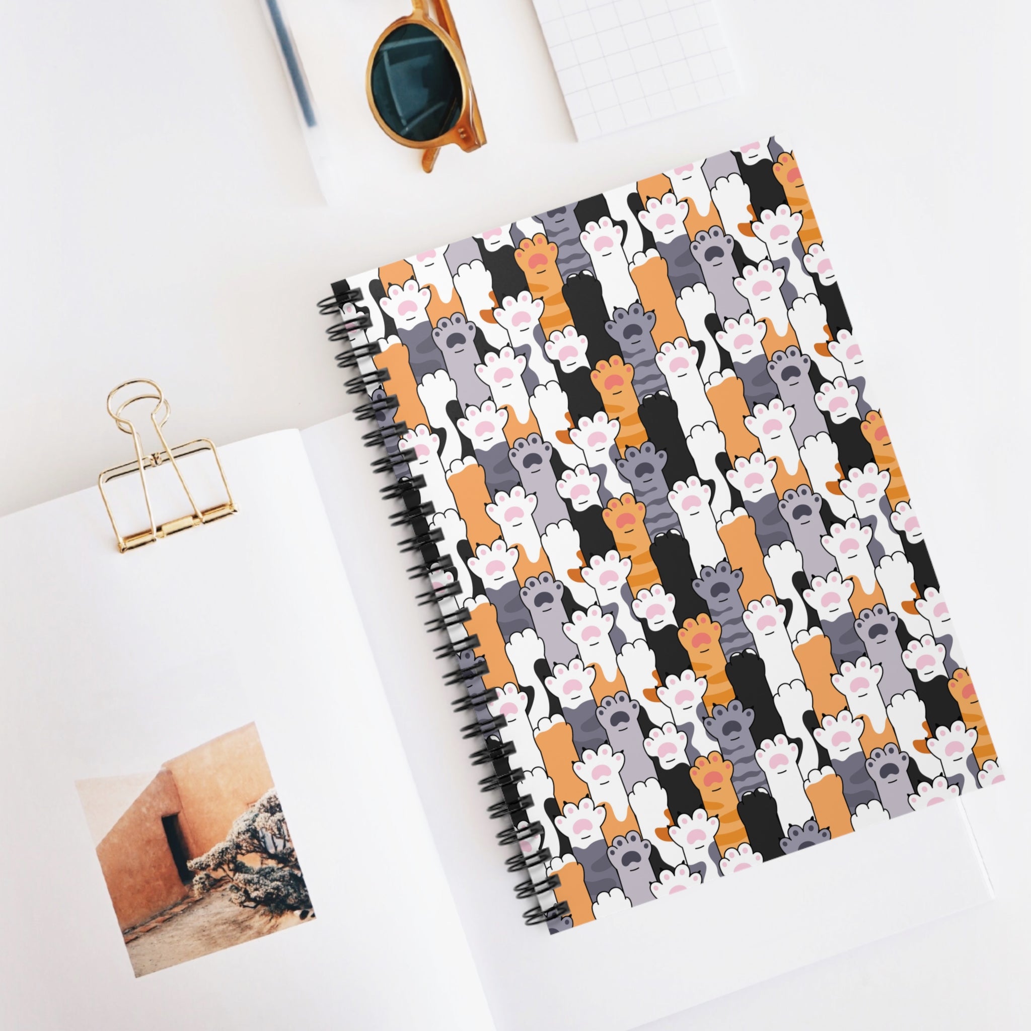 Spiral Notebook - Cute Cat Paws