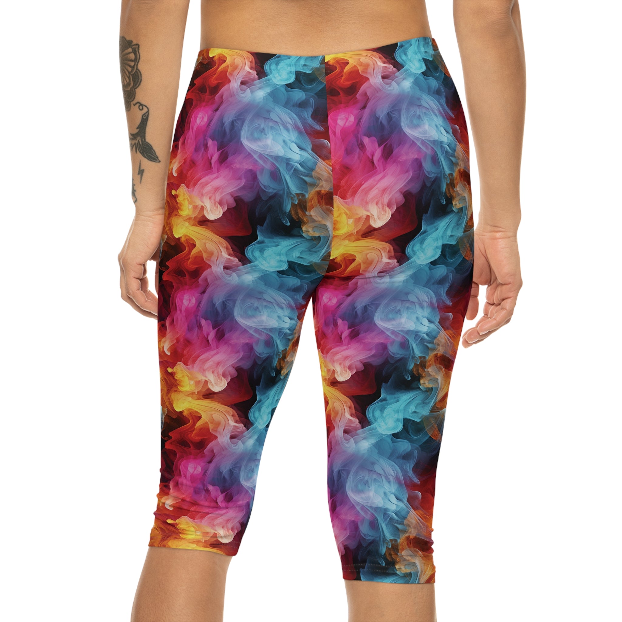 Women's Capri Leggings - Colorful Smoke