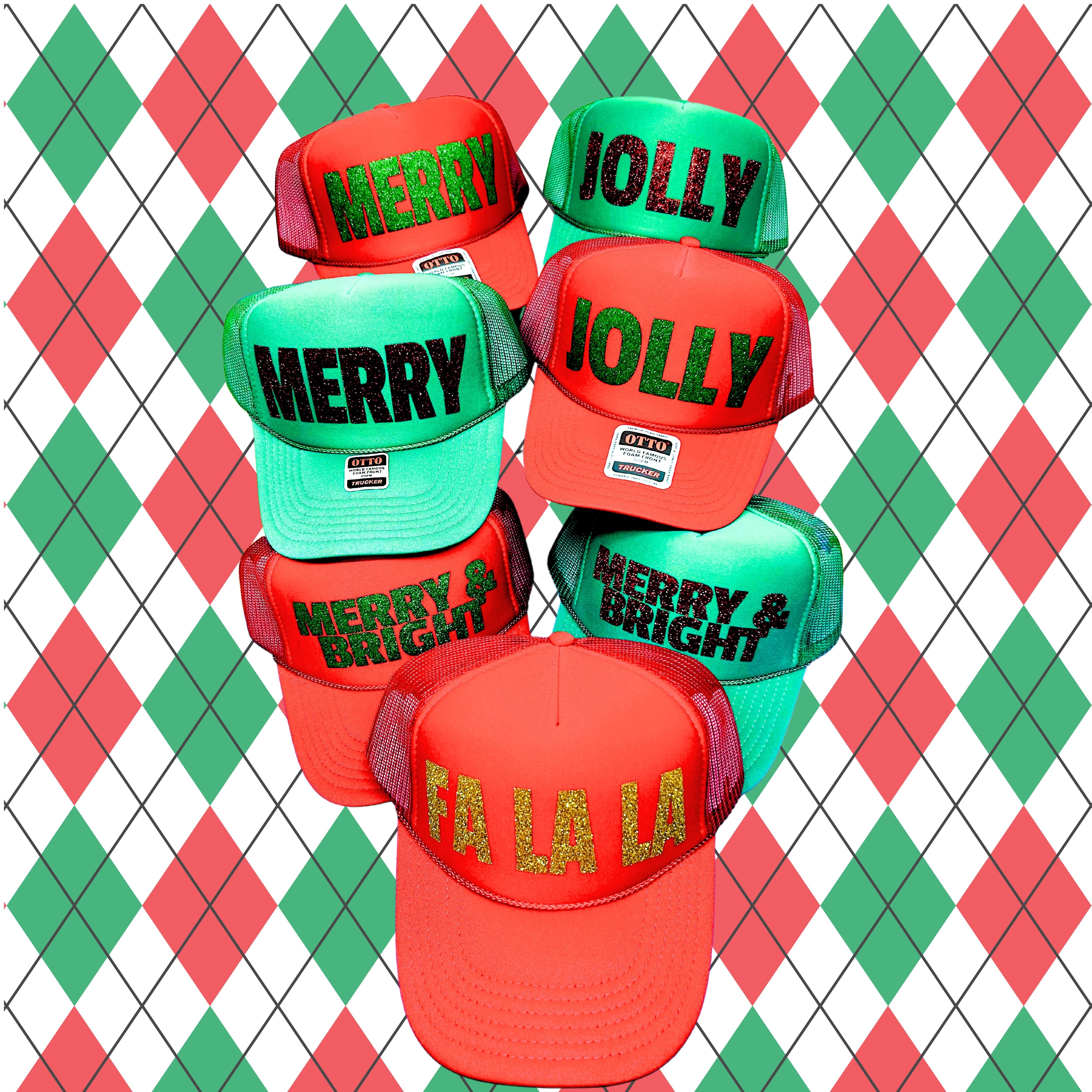 **Holiday Christmas Trucker Hats – Black and White Hat, Festive Styles for All Your Celebrations!**