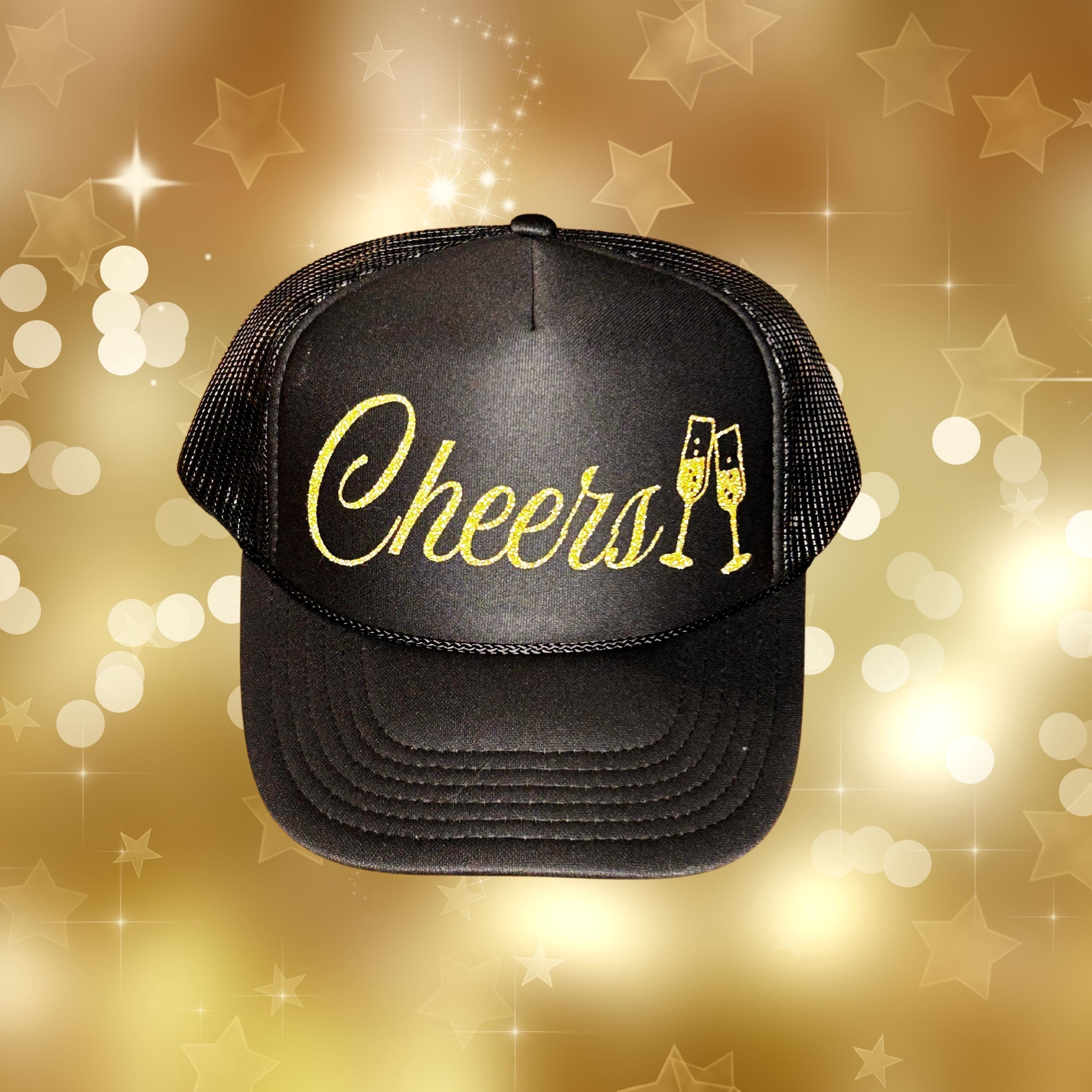 Celebration - "Cheers" Glittery Gold Adjustable Foam Trucker Hat