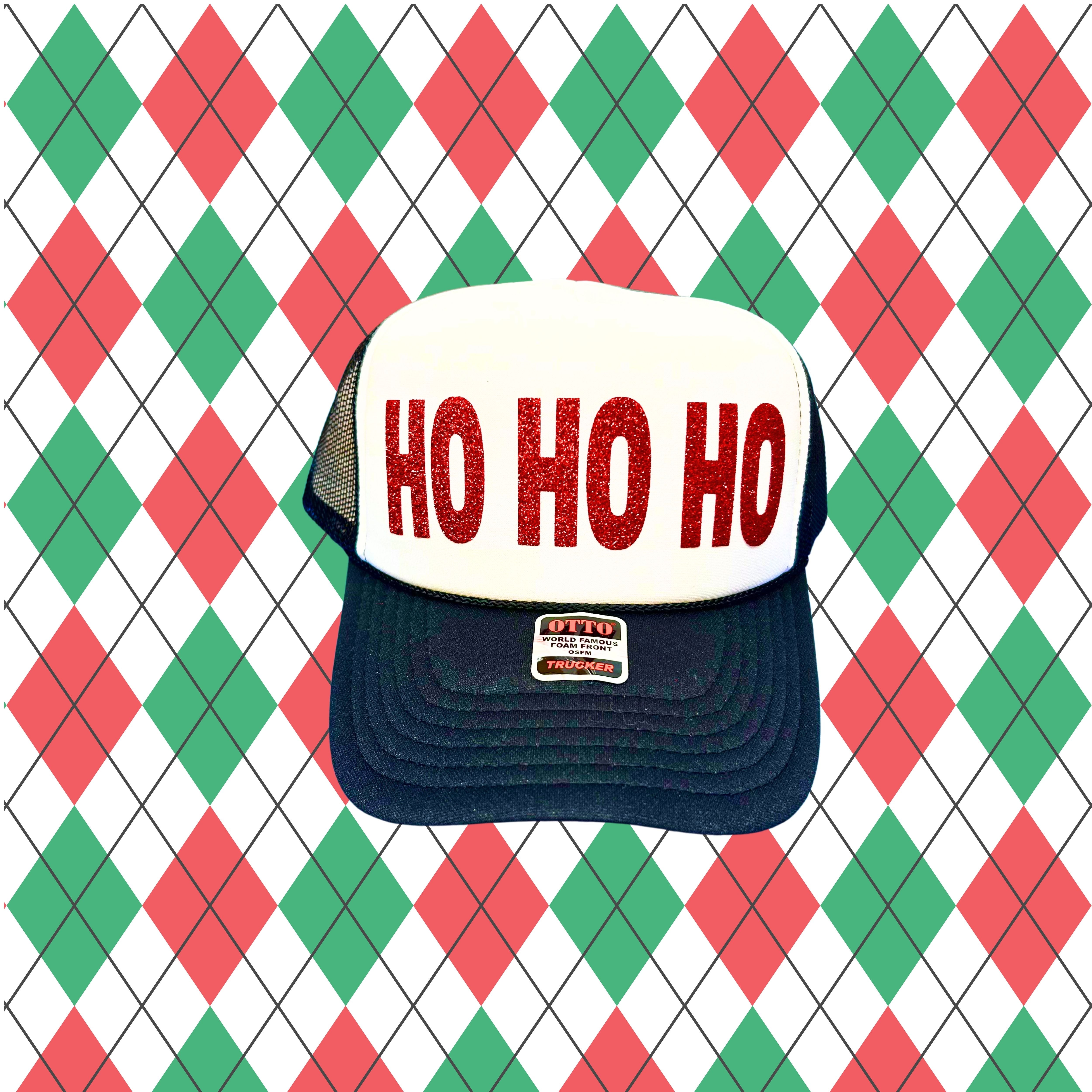 **Holiday Christmas Trucker Hats – Black and White, Festive Styles for All Your Celebrations!**