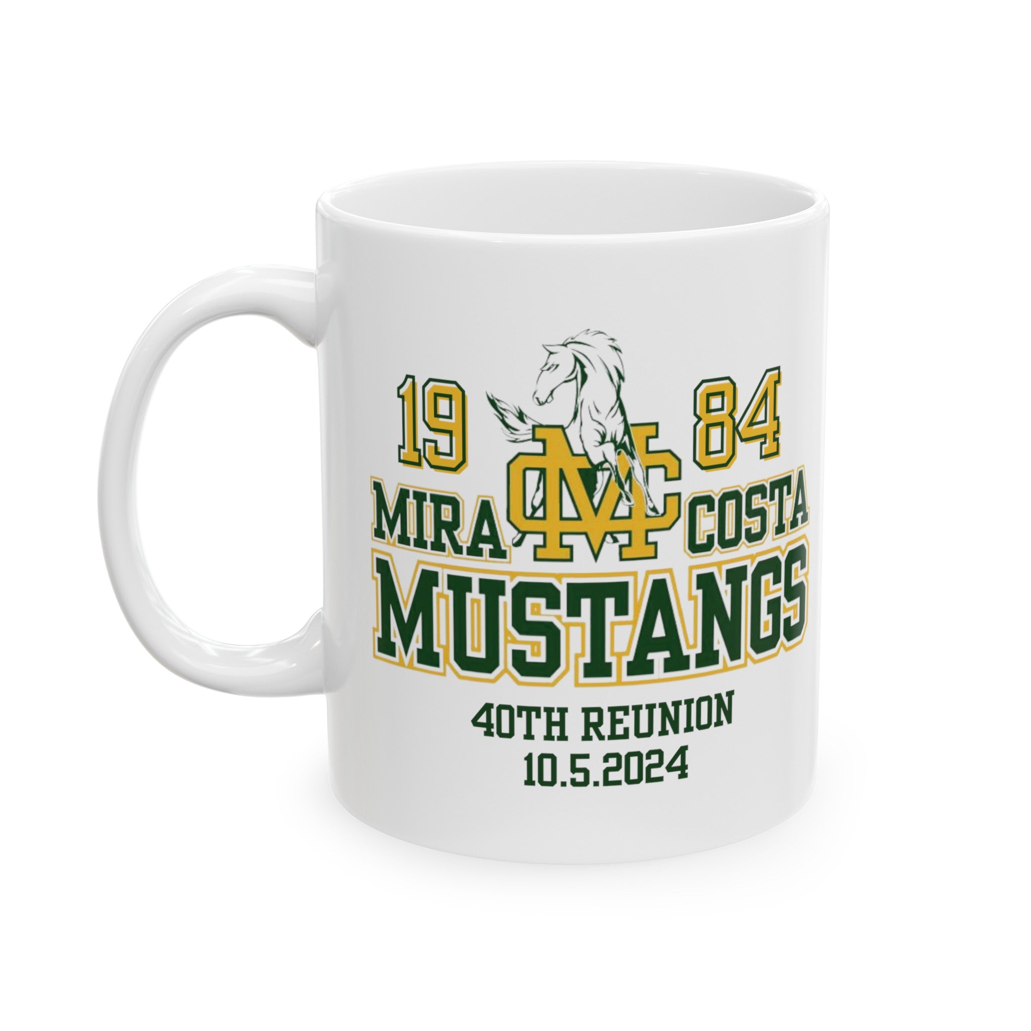 MCHS - Mira Costa Mustangs 1984 Ceramic Mug, (11oz)_White - MC8410