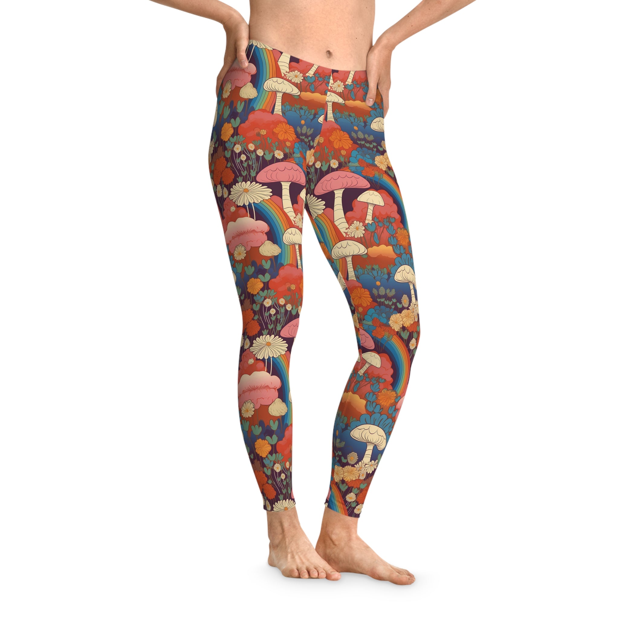 Women's Stretchy Leggings - Magical Mushrooms