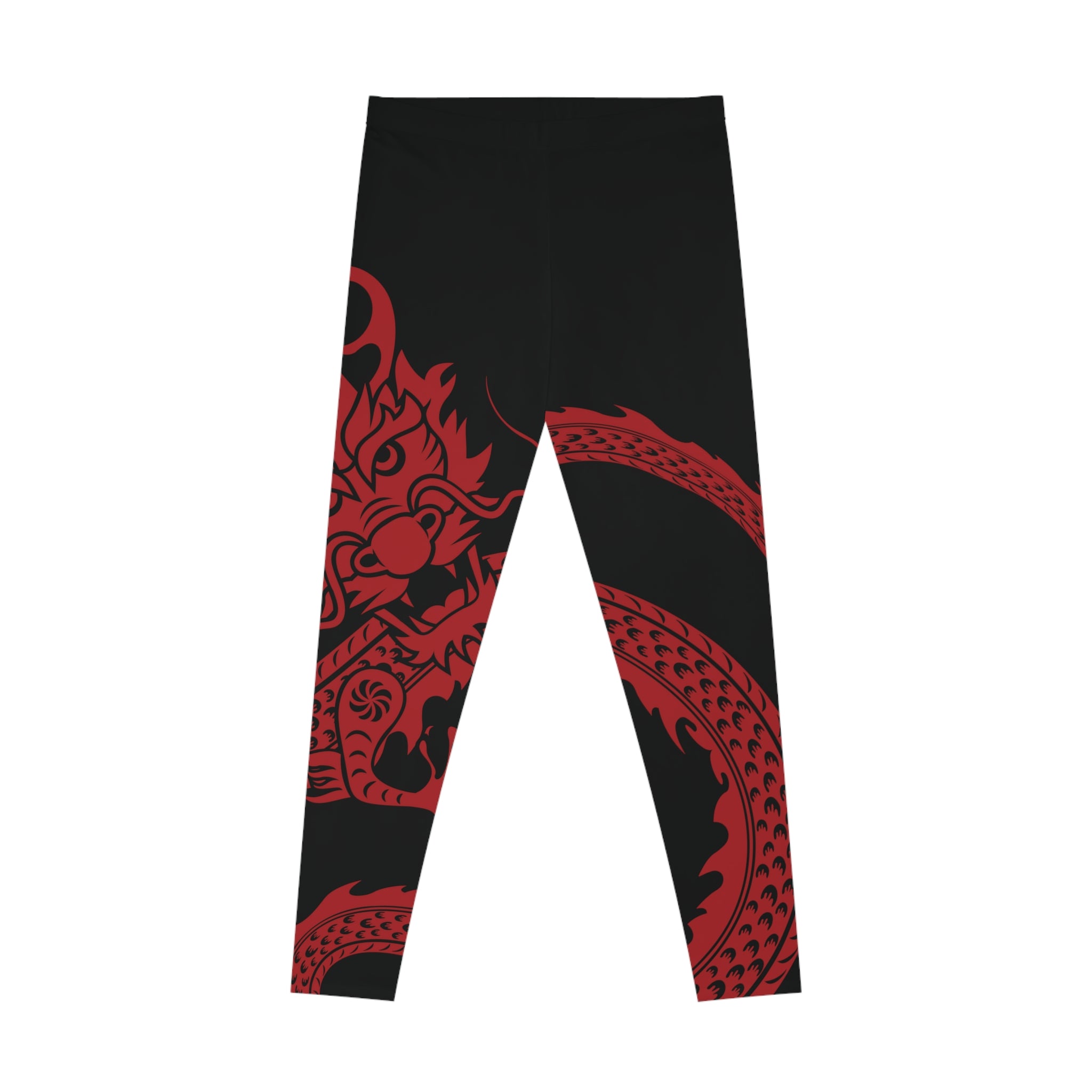 Womens Stretchy Leggings - Red Dragon