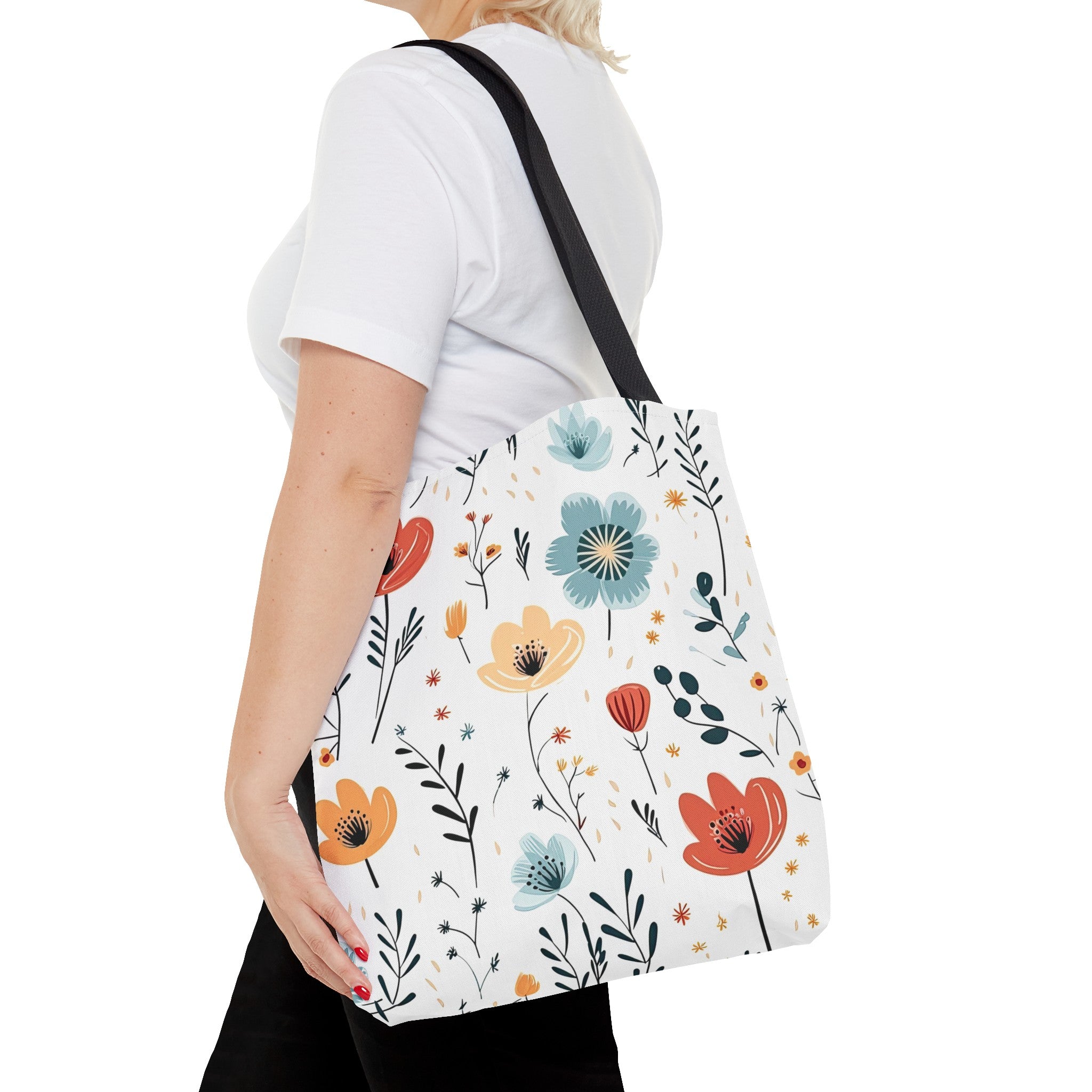 Reusable Tote Bag - Colorful Flowers (Light)