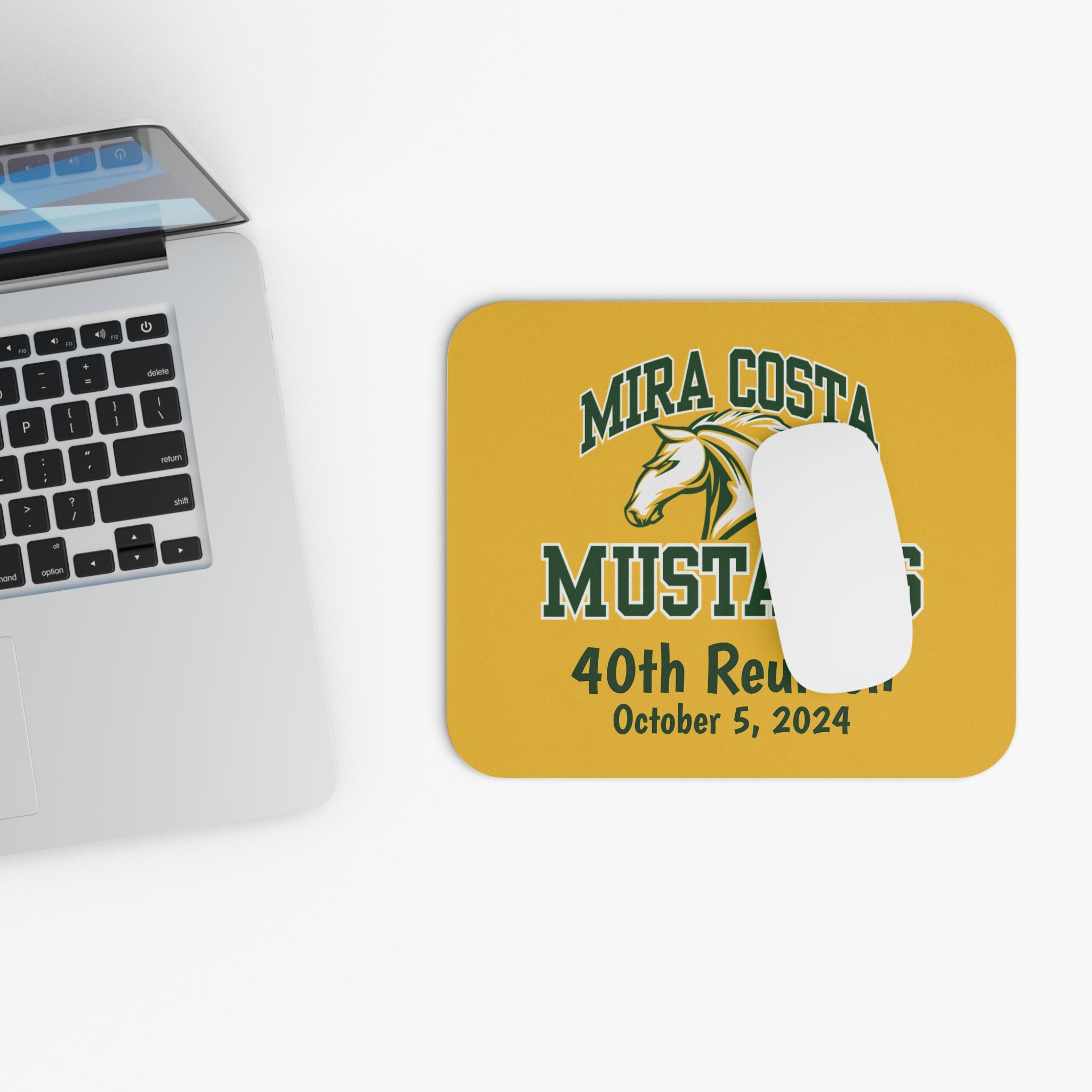 MCHS - Mira Costa Mustangs 40th Reunion Mousepad (Gold) - MC8436