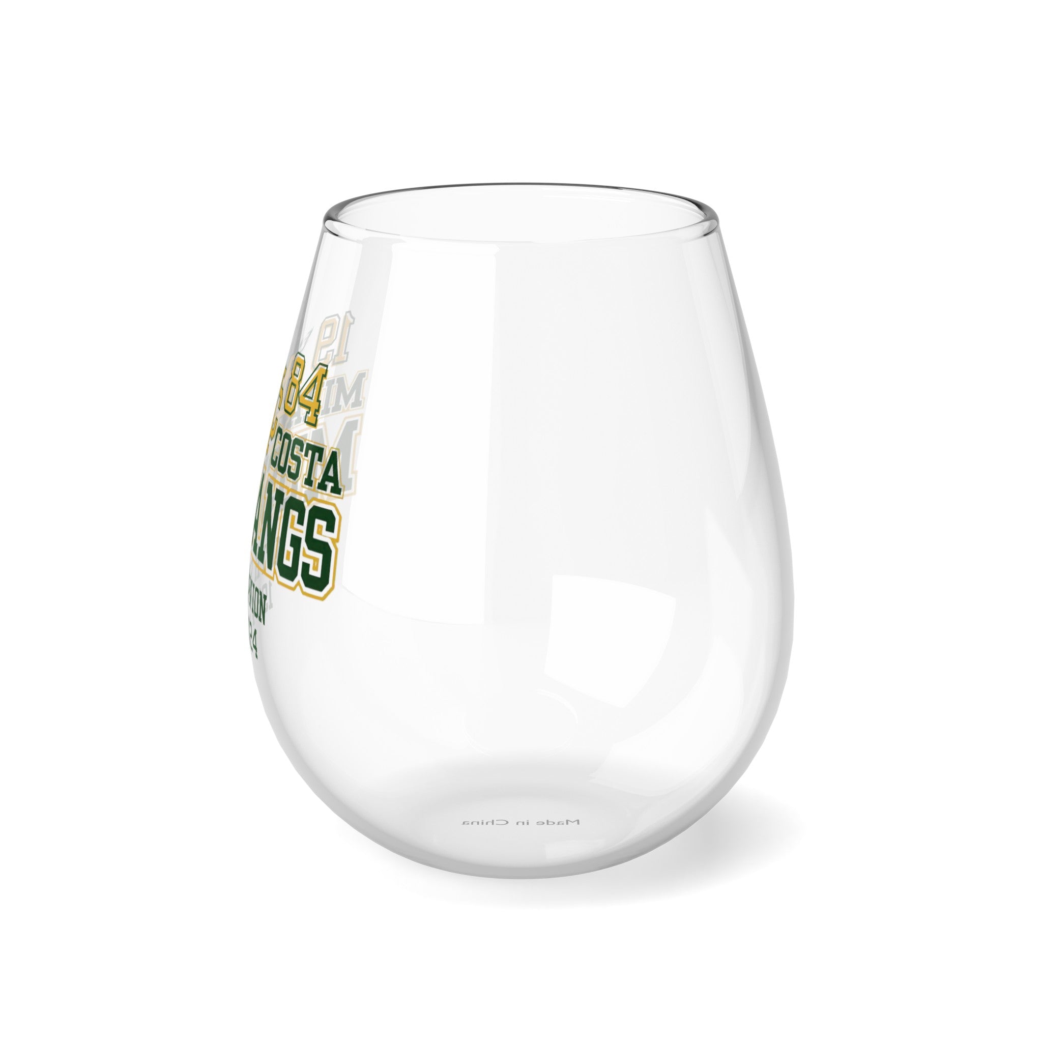 MCHS - Mira Costa Mustangs 1984 Stemless Wine Glass, 11.75oz - MC8415