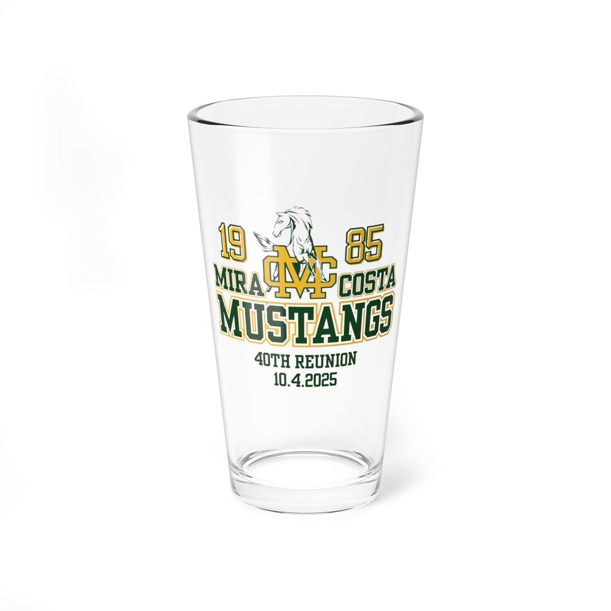 MCHS85 - Mira Costa Mustangs 1985  Pint Glass
