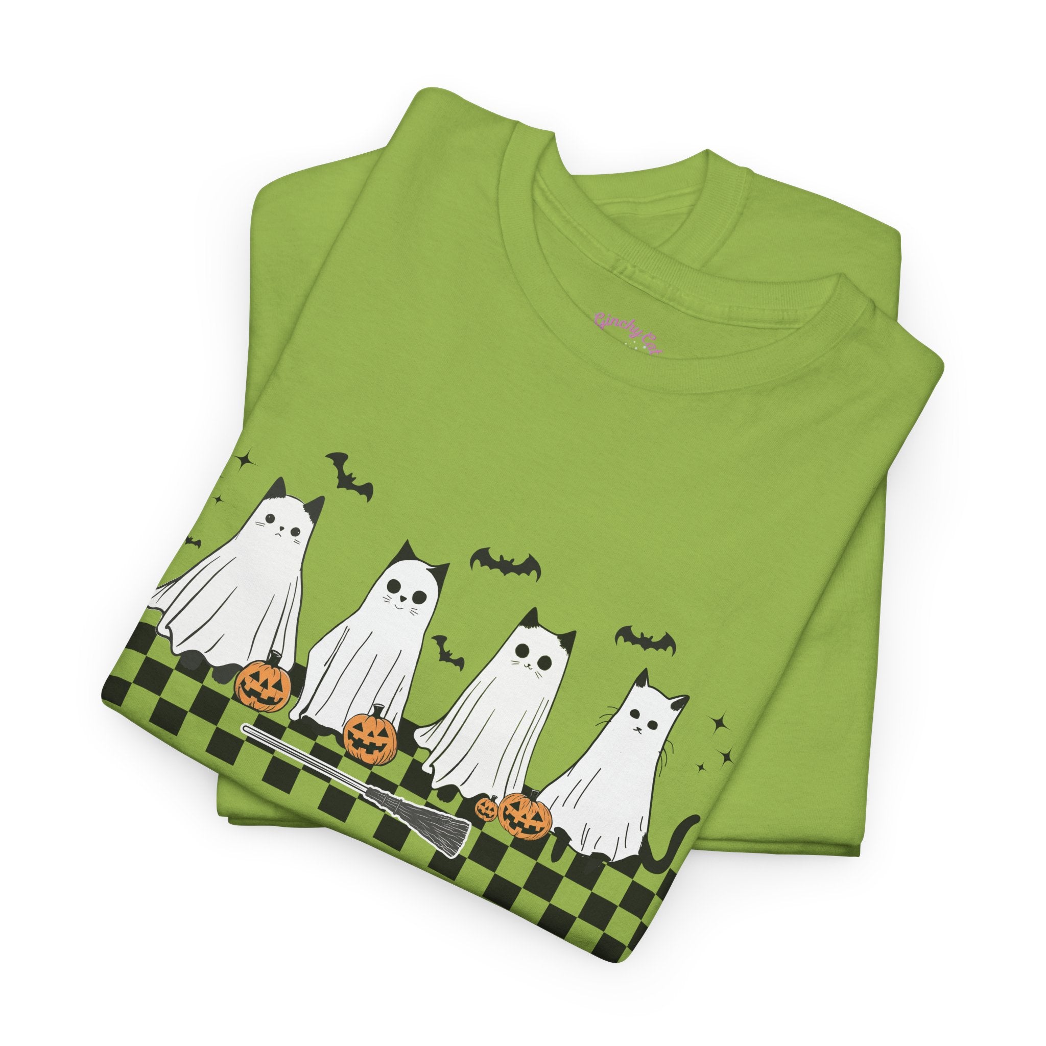 Spooky Halloween Cats Unisex Cotton Short Sleeve T-Shirt